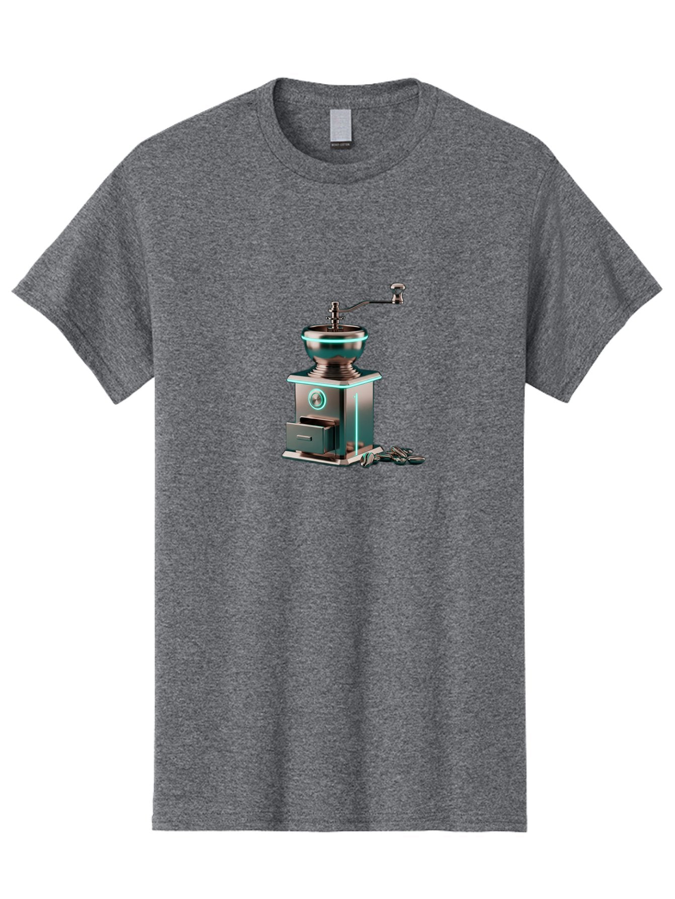 Metal-Coffee-Grinder Men'S Graphic Tee, 100% Cotton, Comfortable Casual Summer Wear, Machine Washable, Coffee Grinder, Manual Coffee Grinder, Metal Coffee Grinder, Coffee Beans Grinder, Kitchen Appliance, Coffee Maker Accessories, Bab002