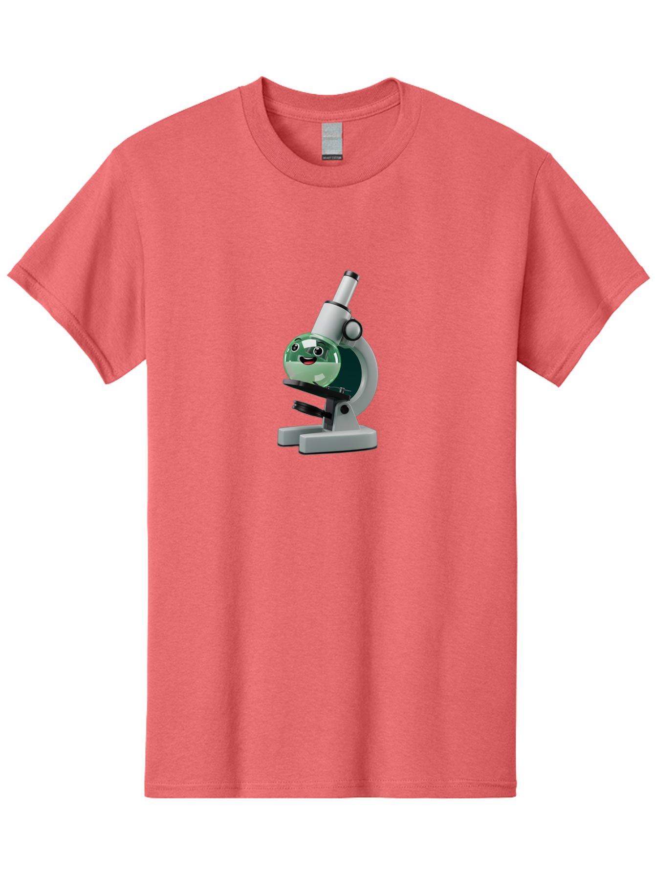 Microscope Men'S Graphic Tee, 100% Cotton, Comfortable Casual Summer Wear, Machine Washable, Cartoon Microscope, Smiling Face, Science Equipment, Laboratory Tool, 3D Rendering, Educational Graphic, Scientific Illustration, Lab Setting Bab005 23