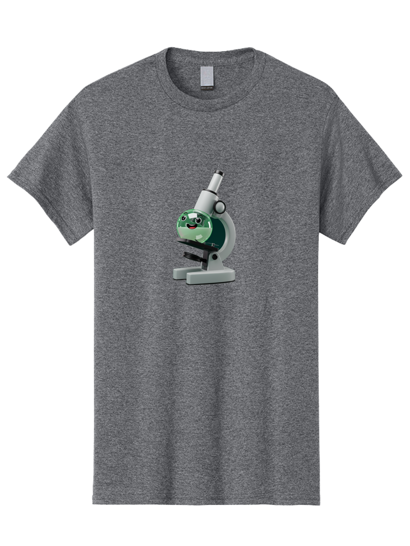 Microscope Men'S Graphic Tee, 100% Cotton, Comfortable Casual Summer Wear, Machine Washable, Cartoon Microscope, Smiling Face, Science Equipment, Laboratory Tool, 3D Rendering, Educational Graphic, Scientific Illustration, Lab Setting Bab005 11