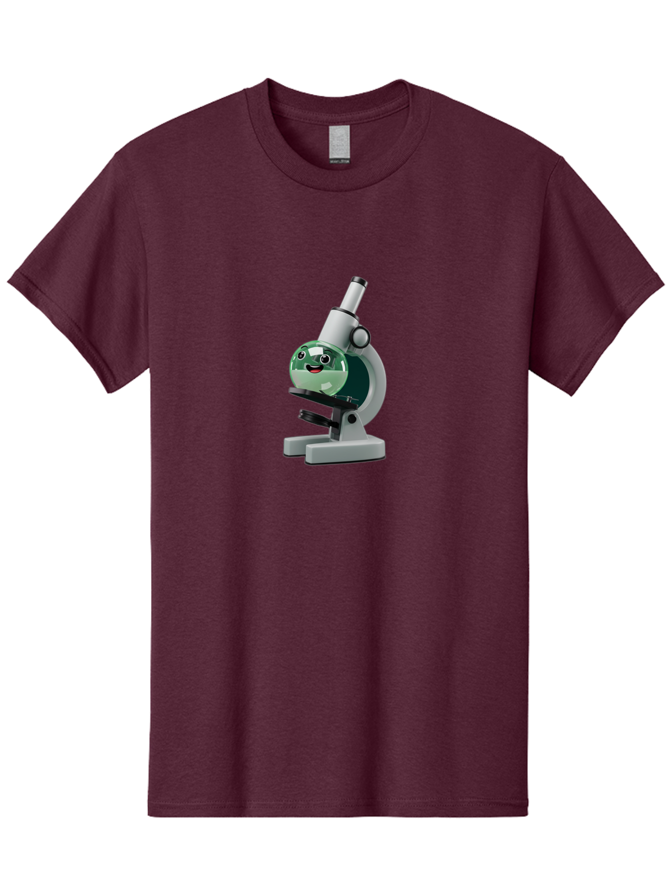 Microscope Men'S Graphic Tee, 100% Cotton, Comfortable Casual Summer Wear, Machine Washable, Cartoon Microscope, Smiling Face, Science Equipment, Laboratory Tool, 3D Rendering, Educational Graphic, Scientific Illustration, Lab Setting Bab005 21