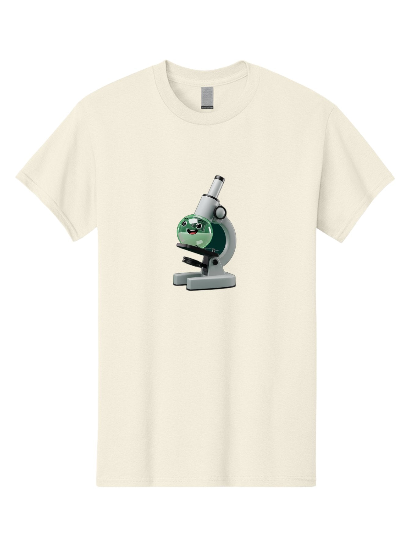 Microscope Men'S Graphic Tee, 100% Cotton, Comfortable Casual Summer Wear, Machine Washable, Cartoon Microscope, Smiling Face, Science Equipment, Laboratory Tool, 3D Rendering, Educational Graphic, Scientific Illustration, Lab Setting Bab005