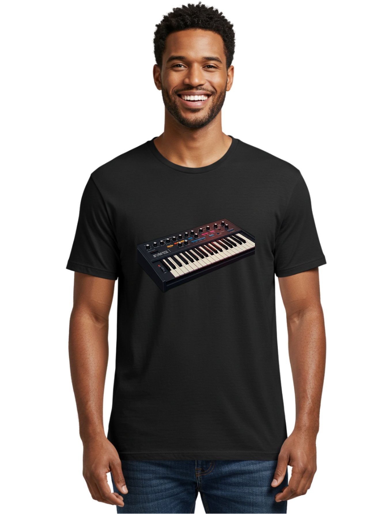Minimoog-Synthesizer Men'S Graphic Tee, 100% Cotton, Comfortable Casual Summer Wear, Machine Washable, Minimoog Synthesizer, Vintage Keyboard, Analog Sound, Music Production, Electronic Music, Sound Design, Music Equipment, Bab011 30