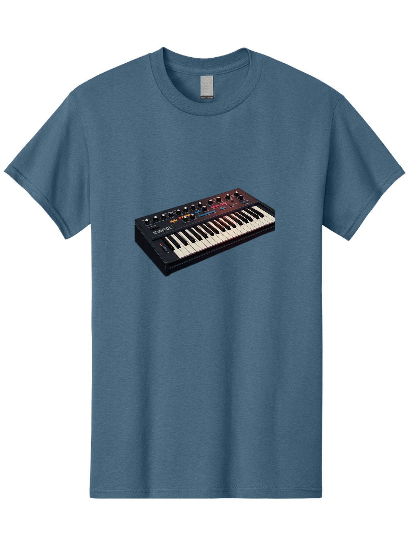 Minimoog-Synthesizer Men'S Graphic Tee, 100% Cotton, Comfortable Casual Summer Wear, Machine Washable, Minimoog Synthesizer, Vintage Keyboard, Analog Sound, Music Production, Electronic Music, Sound Design, Music Equipment, Bab011