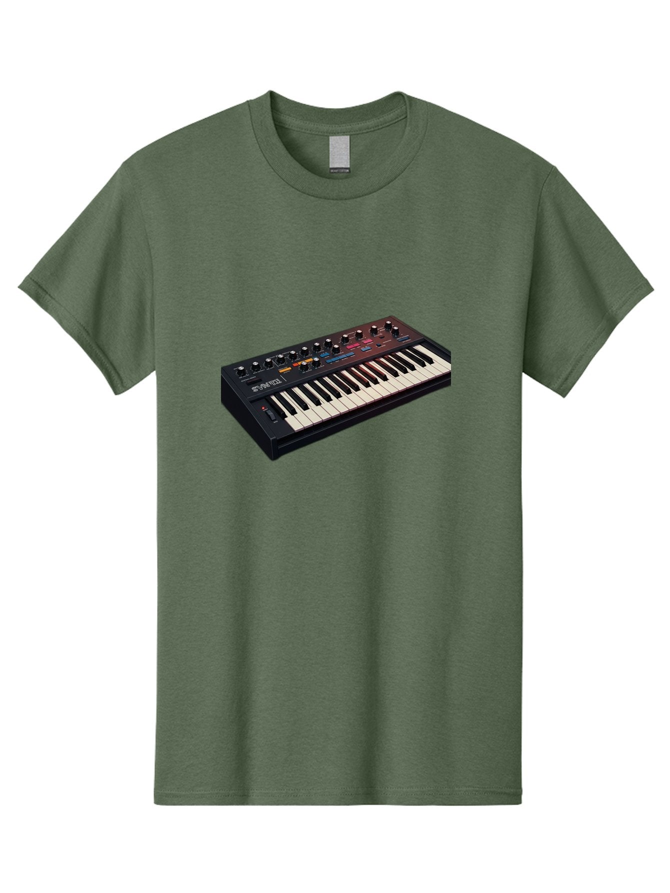 Minimoog-Synthesizer Men'S Graphic Tee, 100% Cotton, Comfortable Casual Summer Wear, Machine Washable, Minimoog Synthesizer, Vintage Keyboard, Analog Sound, Music Production, Electronic Music, Sound Design, Music Equipment, Bab011