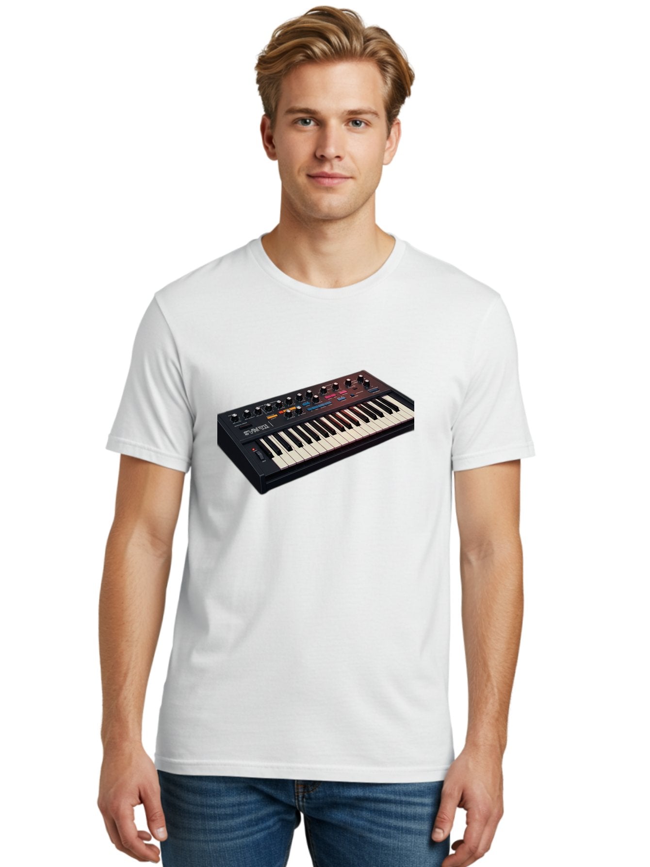 Minimoog-Synthesizer Men'S Graphic Tee, 100% Cotton, Comfortable Casual Summer Wear, Machine Washable, Minimoog Synthesizer, Vintage Keyboard, Analog Sound, Music Production, Electronic Music, Sound Design, Music Equipment, Bab011 20