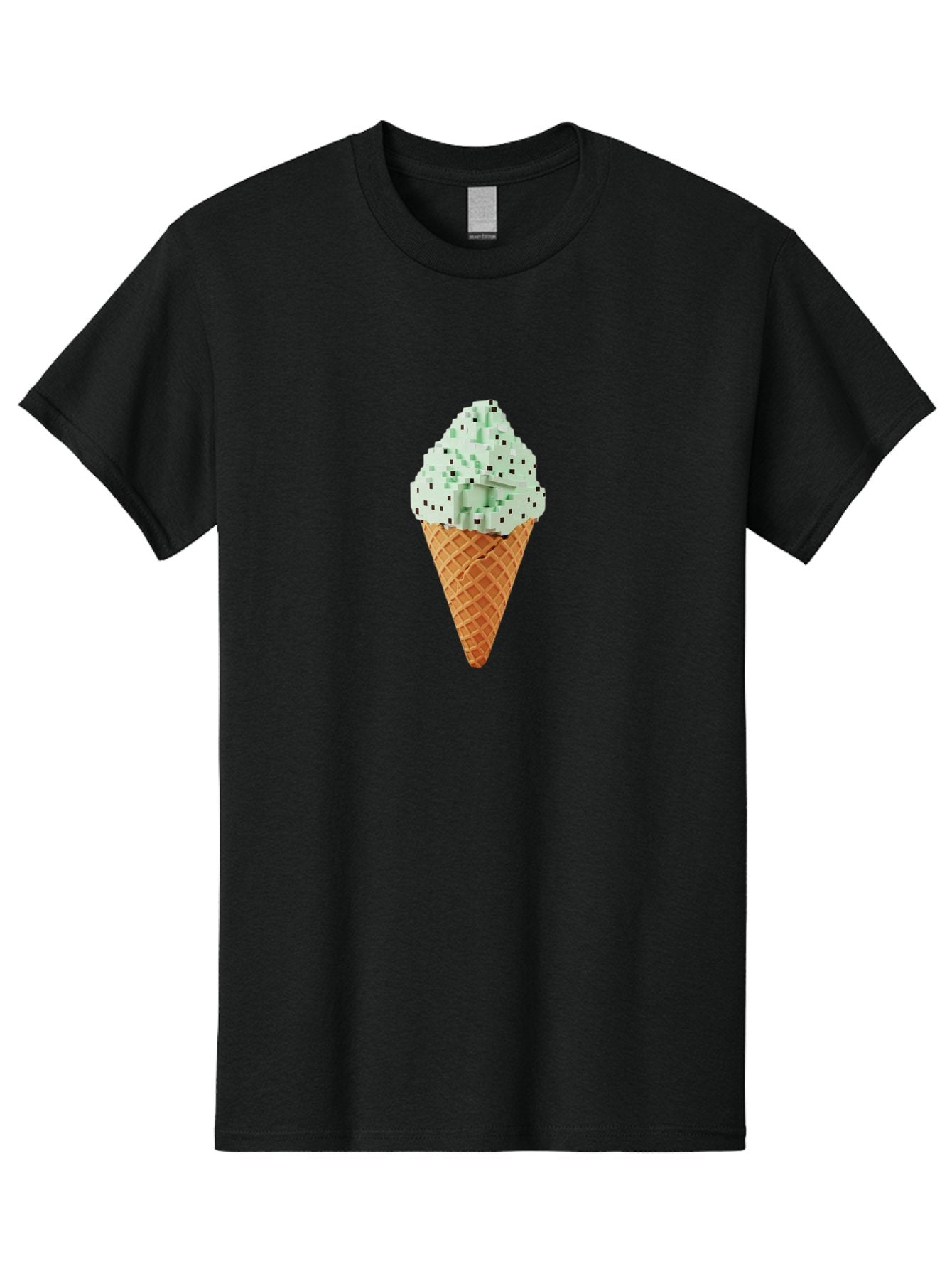 Mint-Chip-Ice-Cream Men'S Graphic Tee, 100% Cotton, Comfortable Casual Summer Wear, Machine Washable, Mint Chocolate Chip Ice Cream, Waffle Cone, Sweet Treats, Frozen Dessert, Summer Snack, Cool Flavors Bab012 5