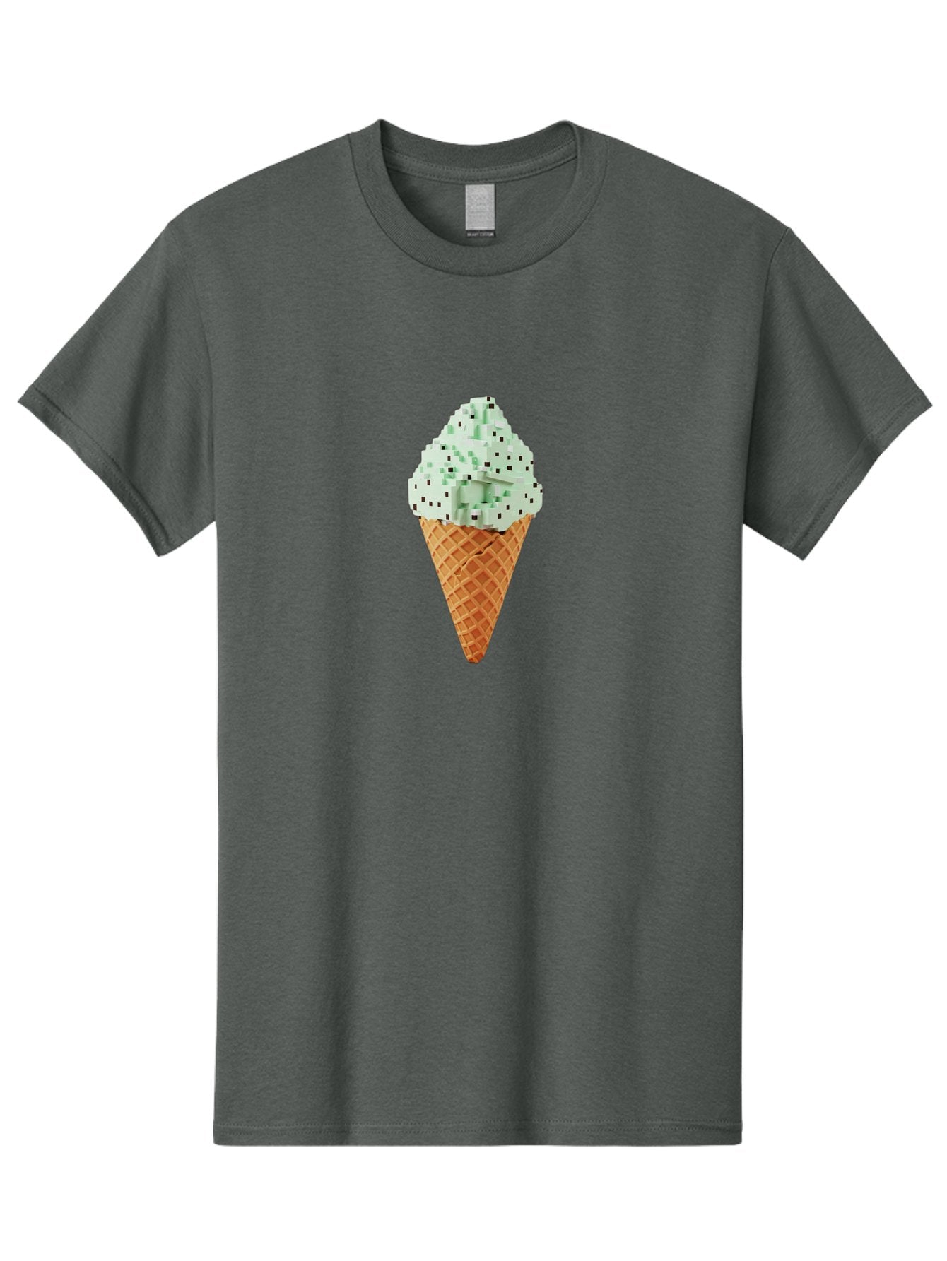 Mint-Chip-Ice-Cream Men'S Graphic Tee, 100% Cotton, Comfortable Casual Summer Wear, Machine Washable, Mint Chocolate Chip Ice Cream, Waffle Cone, Sweet Treats, Frozen Dessert, Summer Snack, Cool Flavors Bab012 13