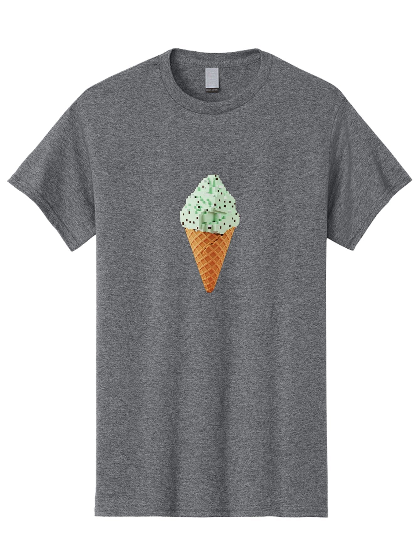 Mint-Chip-Ice-Cream Men'S Graphic Tee, 100% Cotton, Comfortable Casual Summer Wear, Machine Washable, Mint Chocolate Chip Ice Cream, Waffle Cone, Sweet Treats, Frozen Dessert, Summer Snack, Cool Flavors Bab012 7