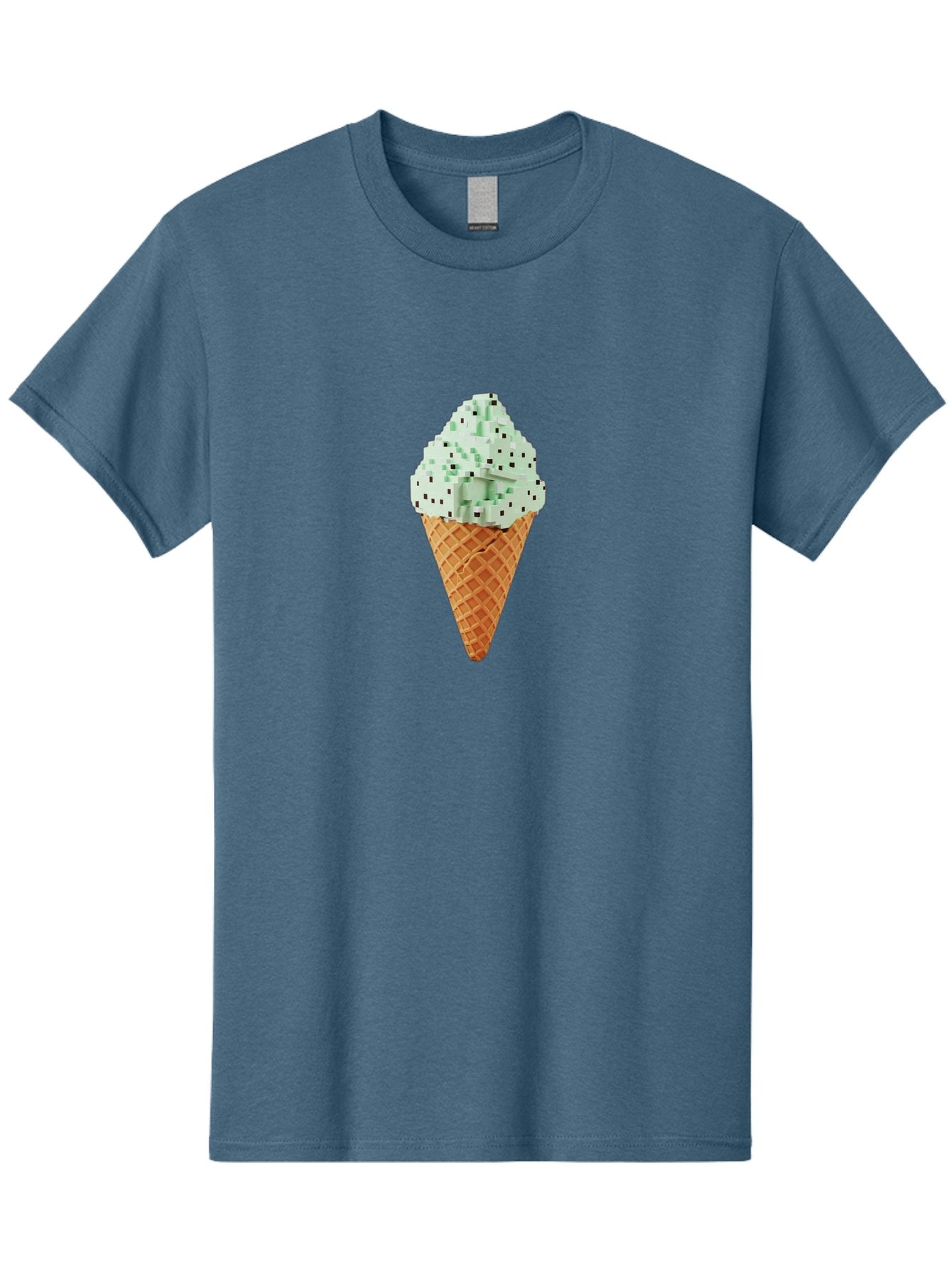 Mint-Chip-Ice-Cream Men'S Graphic Tee, 100% Cotton, Comfortable Casual Summer Wear, Machine Washable, Mint Chocolate Chip Ice Cream, Waffle Cone, Sweet Treats, Frozen Dessert, Summer Snack, Cool Flavors Bab012 10