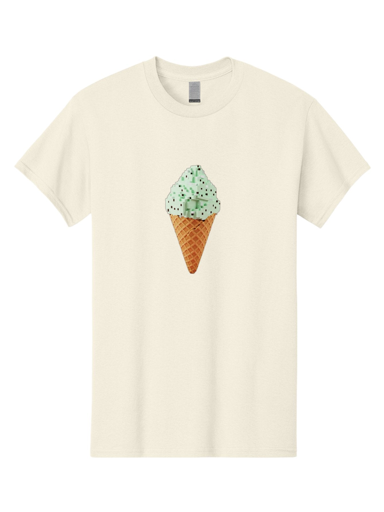 Mint-Chip-Ice-Cream Men'S Graphic Tee, 100% Cotton, Comfortable Casual Summer Wear, Machine Washable, Mint Chocolate Chip Ice Cream, Waffle Cone, Sweet Treats, Frozen Dessert, Summer Snack, Cool Flavors Bab012 3