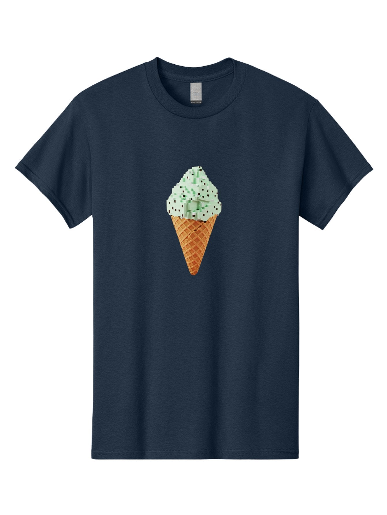 Mint-Chip-Ice-Cream Men'S Graphic Tee, 100% Cotton, Comfortable Casual Summer Wear, Machine Washable, Mint Chocolate Chip Ice Cream, Waffle Cone, Sweet Treats, Frozen Dessert, Summer Snack, Cool Flavors Bab012 14