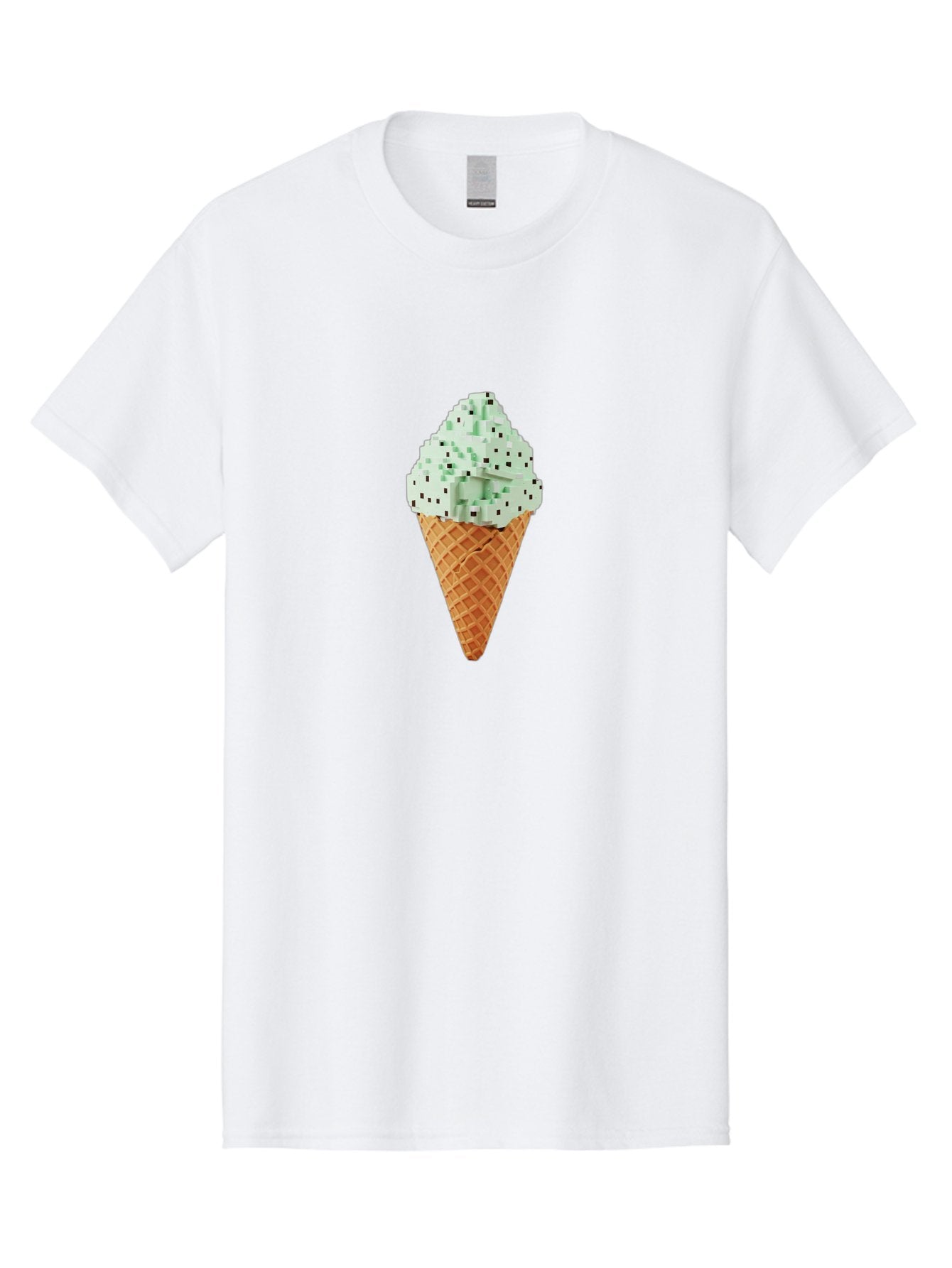 Mint-Chip-Ice-Cream Men'S Graphic Tee, 100% Cotton, Comfortable Casual Summer Wear, Machine Washable, Mint Chocolate Chip Ice Cream, Waffle Cone, Sweet Treats, Frozen Dessert, Summer Snack, Cool Flavors Bab012 11