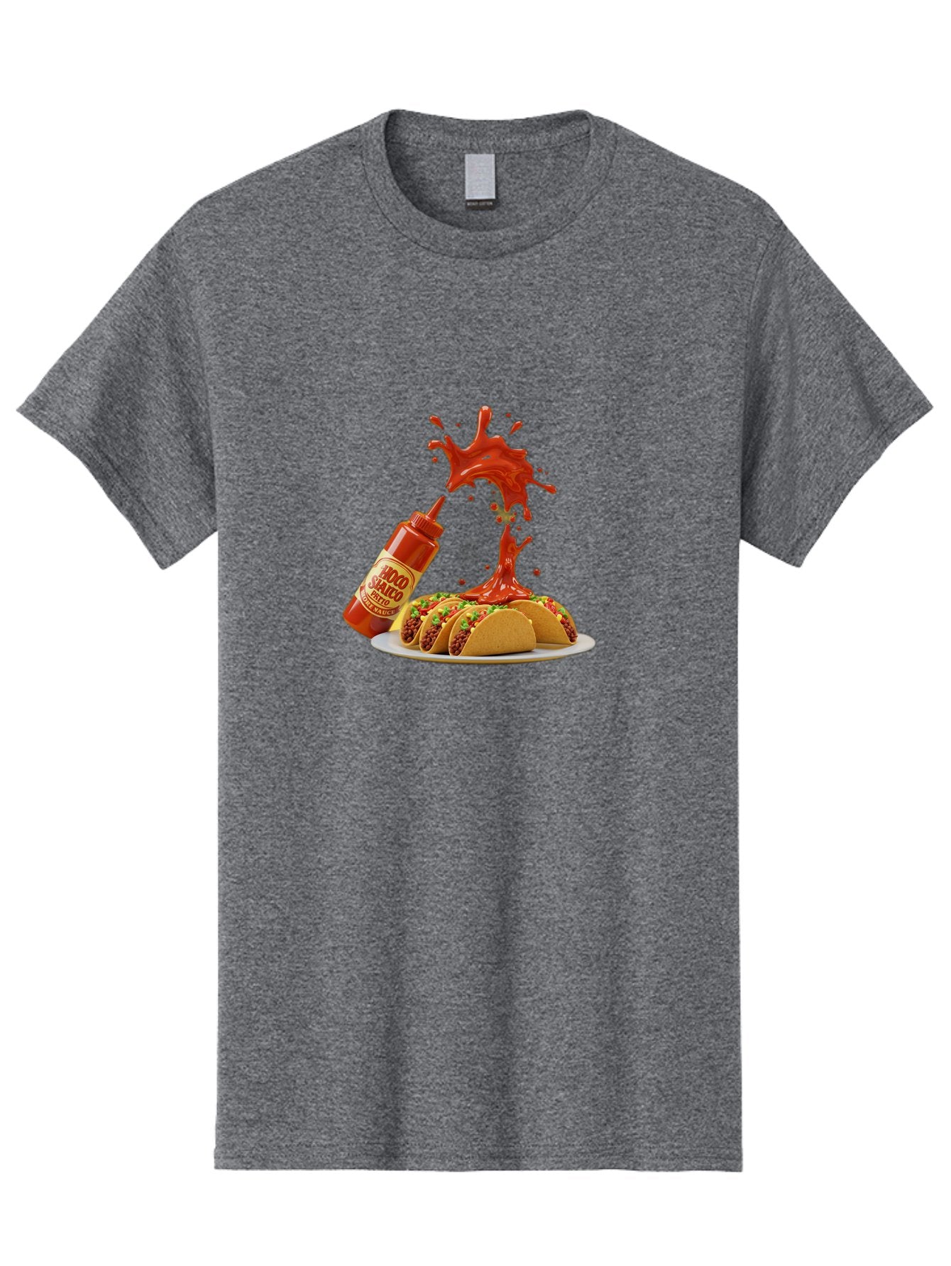Mojo-Salsa Men'S Graphic Tee, 100% Cotton, Comfortable Casual Summer Wear, Machine Washable, Mad Dog Inferno Sauce, Hot Sauce, Spicy Food, Tacos, Taco Tuesday, Mexican Cuisine, Condiment, Red Sauce, Bold Flavor, Saucy Splatter, Foodie Bab015 10