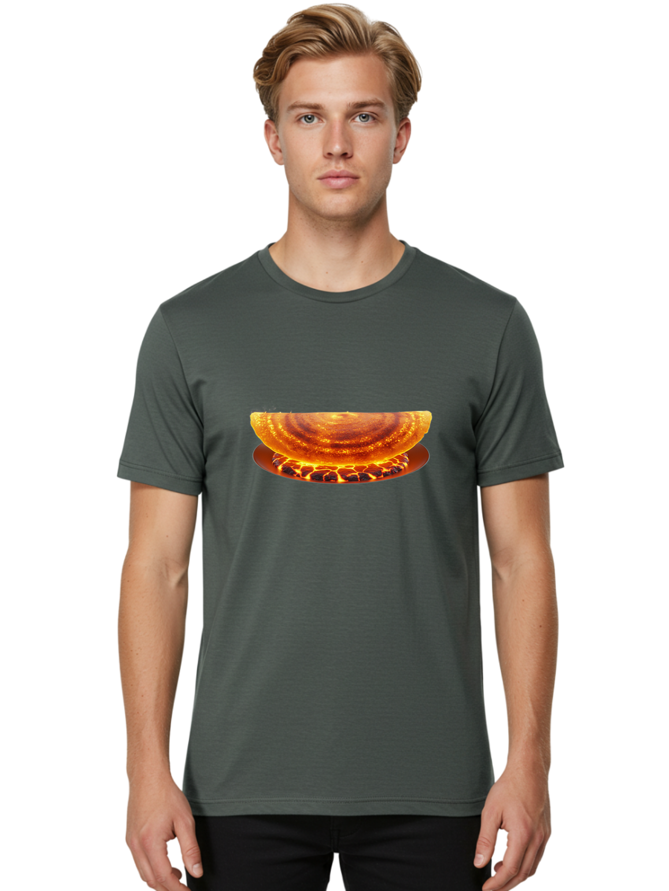 Molten-Lava-Bowl Men'S Graphic Tee, 100% Cotton, Comfortable Casual Summer Wear, Machine Washable, Lava Bowl, Fiery Design, Volcanic Effect, Molten Texture, Burning Flames, Fiery Art, Glowing Embers, Intense Heat, Dramatic Display Bab016 18