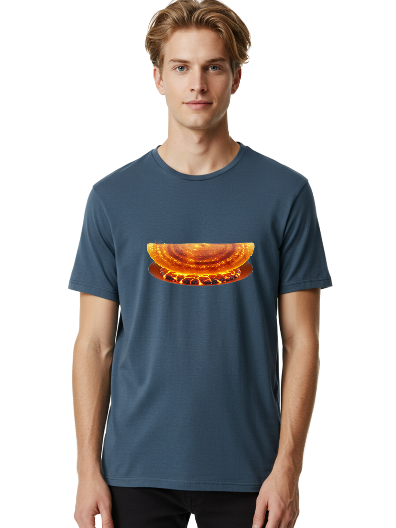 Molten-Lava-Bowl Men'S Graphic Tee, 100% Cotton, Comfortable Casual Summer Wear, Machine Washable, Lava Bowl, Fiery Design, Volcanic Effect, Molten Texture, Burning Flames, Fiery Art, Glowing Embers, Intense Heat, Dramatic Display Bab016 20
