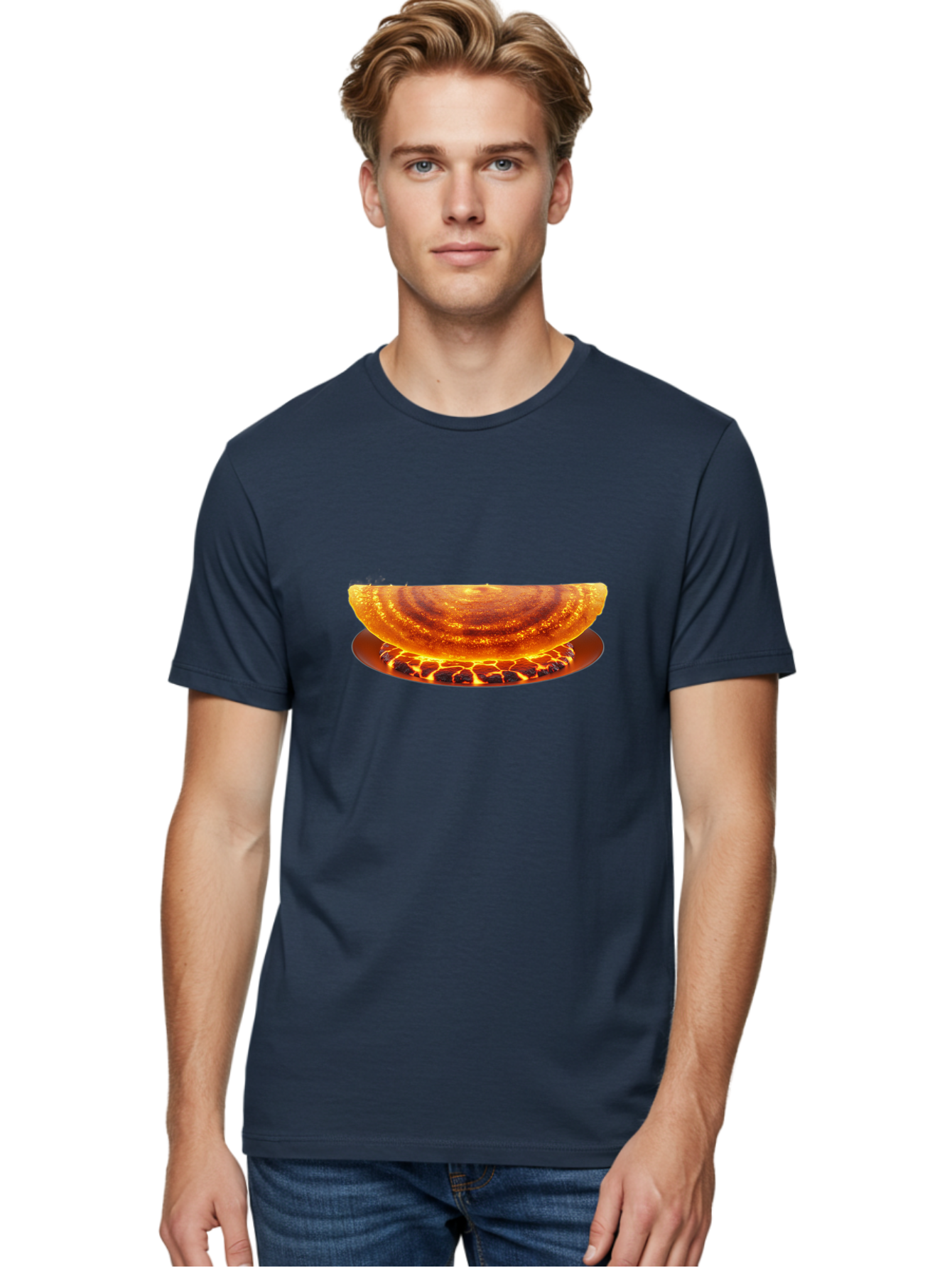 Molten-Lava-Bowl Men'S Graphic Tee, 100% Cotton, Comfortable Casual Summer Wear, Machine Washable, Lava Bowl, Fiery Design, Volcanic Effect, Molten Texture, Burning Flames, Fiery Art, Glowing Embers, Intense Heat, Dramatic Display Bab016 4