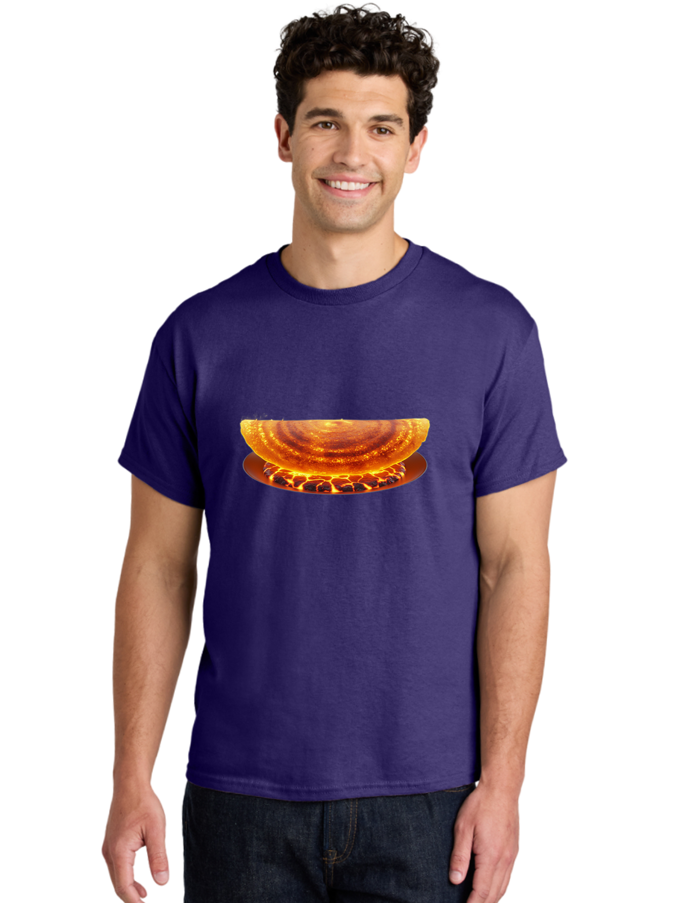 Molten-Lava-Bowl Men'S Graphic Tee, 100% Cotton, Comfortable Casual Summer Wear, Machine Washable, Lava Bowl, Fiery Design, Volcanic Effect, Molten Texture, Burning Flames, Fiery Art, Glowing Embers, Intense Heat, Dramatic Display Bab016 26