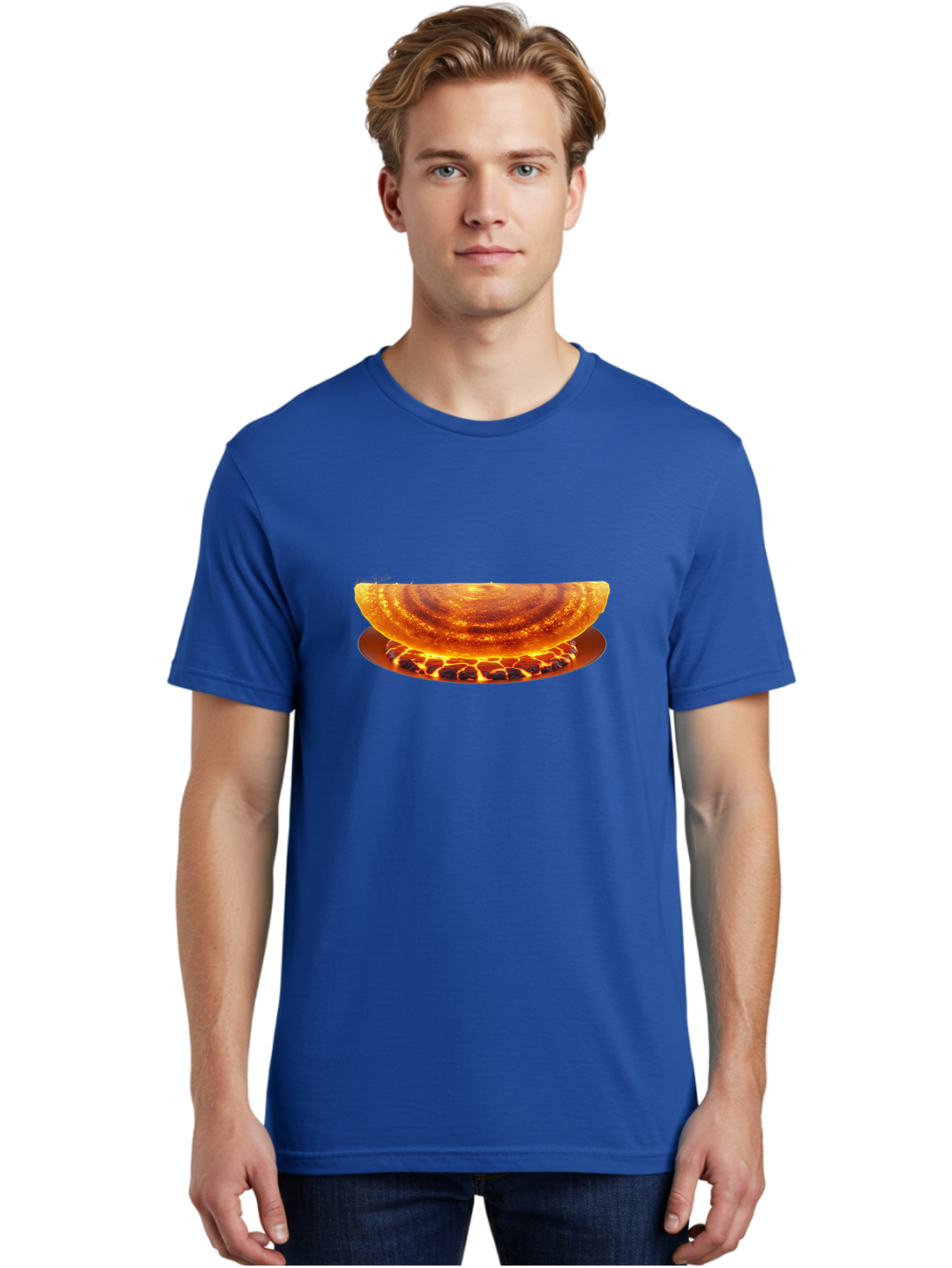 Molten-Lava-Bowl Men'S Graphic Tee, 100% Cotton, Comfortable Casual Summer Wear, Machine Washable, Lava Bowl, Fiery Design, Volcanic Effect, Molten Texture, Burning Flames, Fiery Art, Glowing Embers, Intense Heat, Dramatic Display Bab016 24