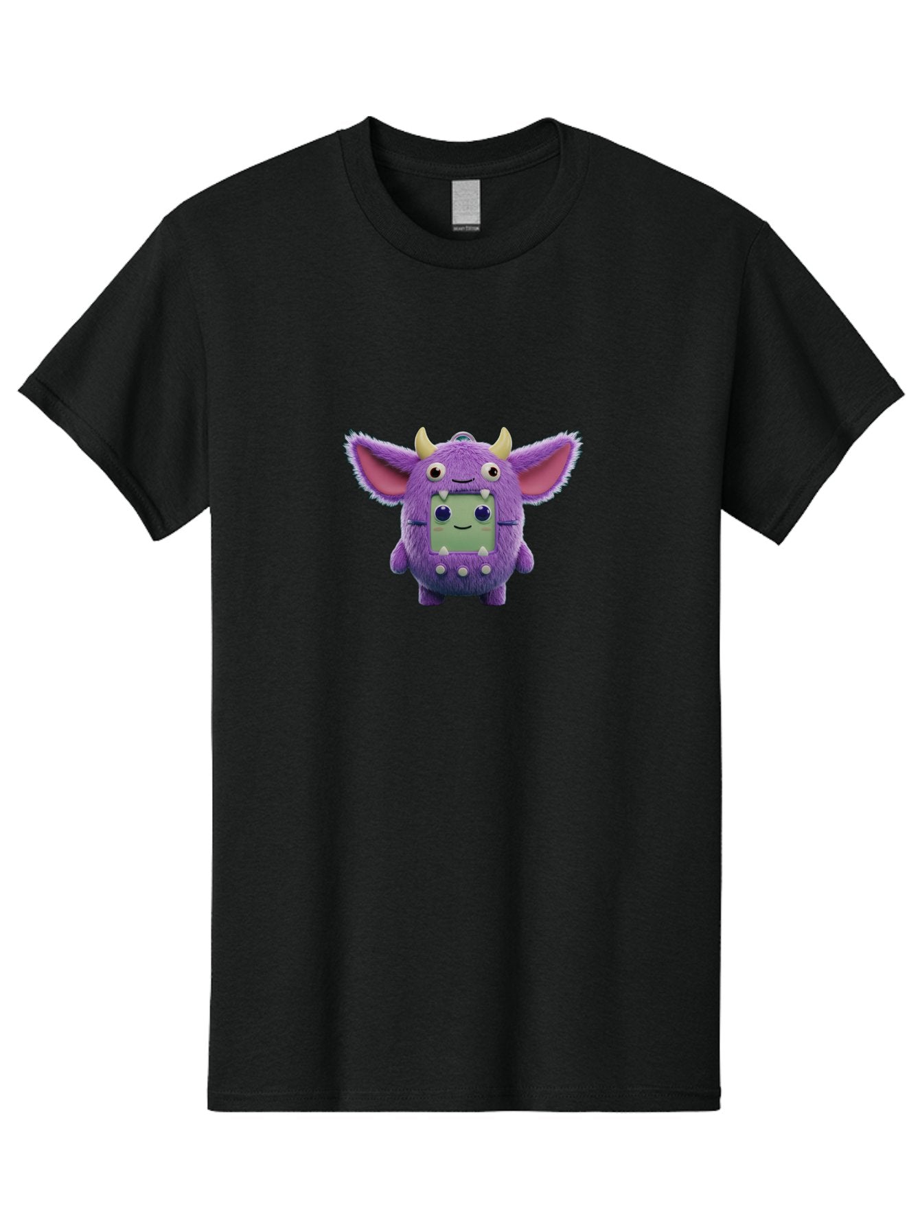 Monster-Toy Men'S Graphic Tee, 100% Cotton, Comfortable Casual Summer Wear, Machine Washable, Purple Monster, Cartoon Character, Digital Pet, Tamagotchi, Children'S Toy, Virtual Creature, 90S Nostalgia, Cute Design, Small Creature, Bab018