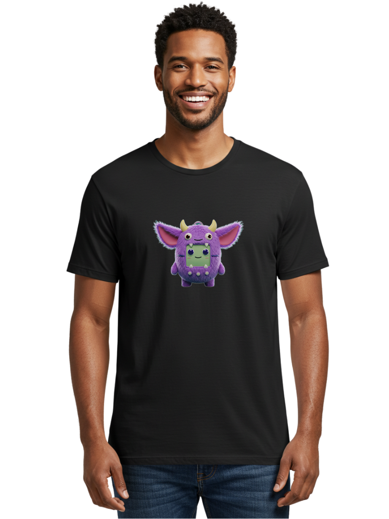 Monster-Toy Men'S Graphic Tee, 100% Cotton, Comfortable Casual Summer Wear, Machine Washable, Purple Monster, Cartoon Character, Digital Pet, Tamagotchi, Children'S Toy, Virtual Creature, 90S Nostalgia, Cute Design, Small Creature, Bab018 22