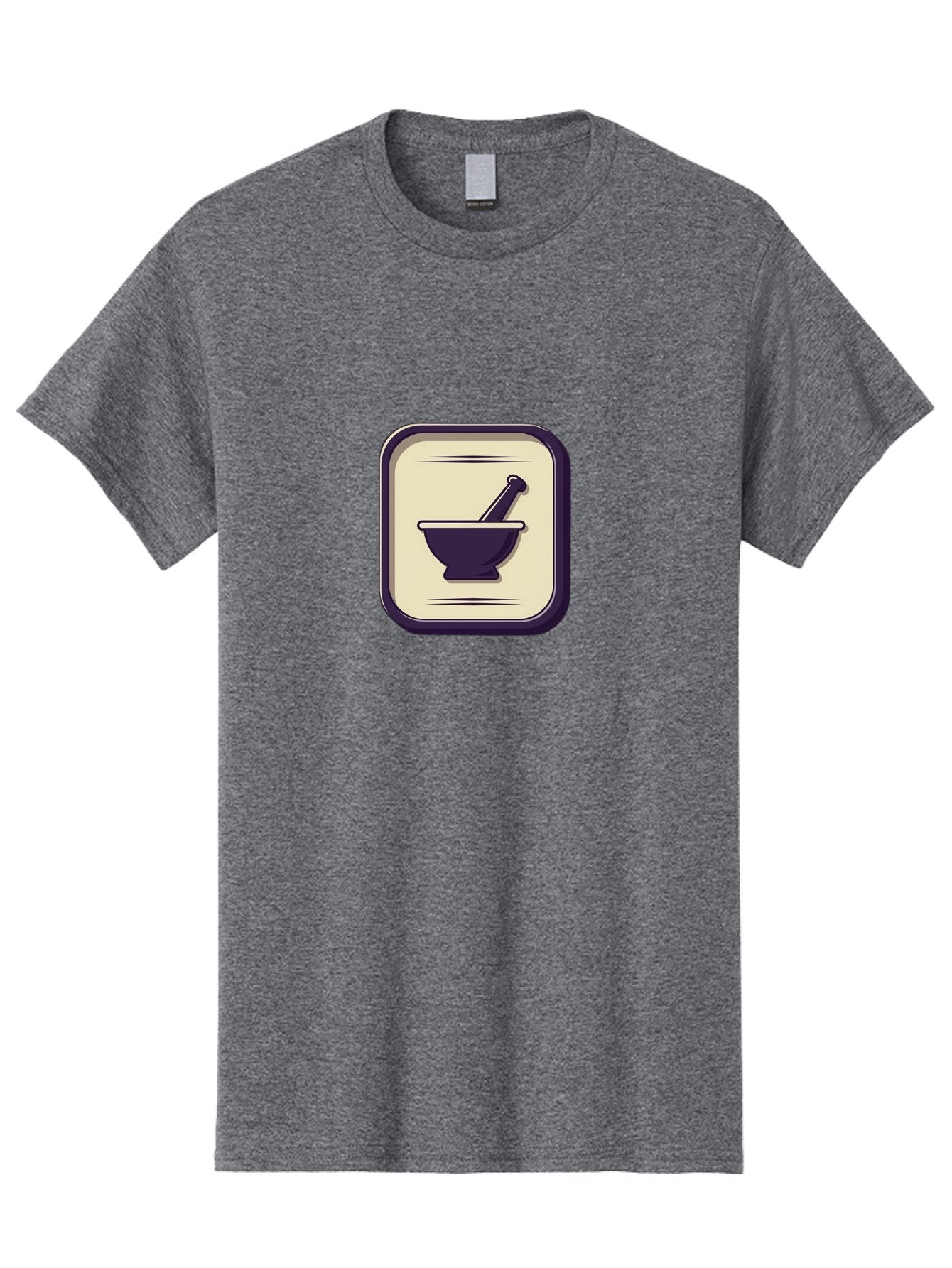 Mortar-And-Pestle Men'S Graphic Tee, 100% Cotton, Comfortable Casual Summer Wear, Machine Washable, Mortar And Pestle Icon, Pharmacy Symbol, Medical Illustration, Apothecary Graphic, Pharmacy Logo, Medicine Icon, Healthcare Symbol Bab022 4
