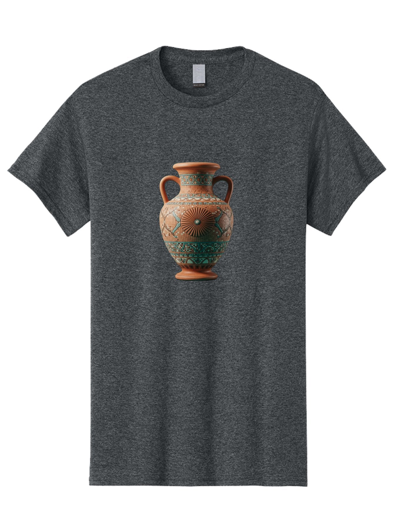 Mosaic-Vase Men'S Graphic Tee, 100% Cotton, Comfortable Casual Summer Wear, Machine Washable, Ancient Greek Vase, Terracotta Pottery, Classical Design, Ornate Patterns, Mosaic Art, Cultural Heritage, Traditional Craftsmanship, Bab023 15