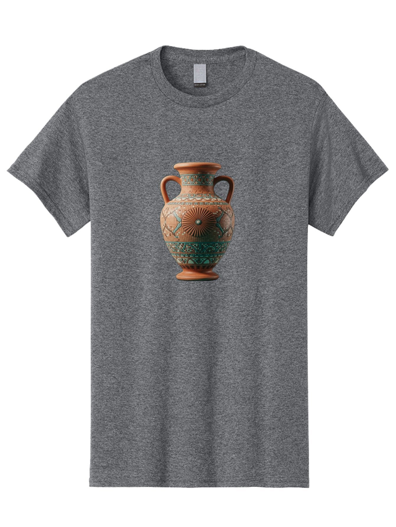 Mosaic-Vase Men'S Graphic Tee, 100% Cotton, Comfortable Casual Summer Wear, Machine Washable, Ancient Greek Vase, Terracotta Pottery, Classical Design, Ornate Patterns, Mosaic Art, Cultural Heritage, Traditional Craftsmanship, Bab023 9
