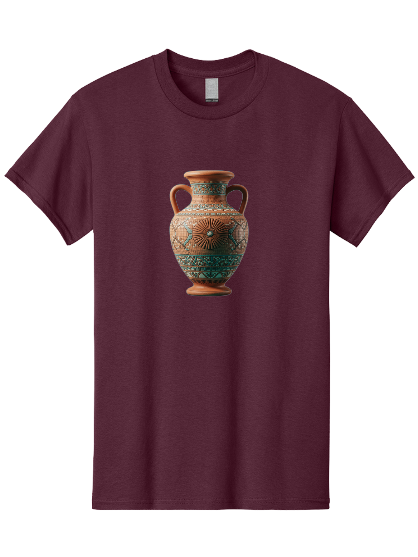 Mosaic-Vase Men'S Graphic Tee, 100% Cotton, Comfortable Casual Summer Wear, Machine Washable, Ancient Greek Vase, Terracotta Pottery, Classical Design, Ornate Patterns, Mosaic Art, Cultural Heritage, Traditional Craftsmanship, Bab023 5