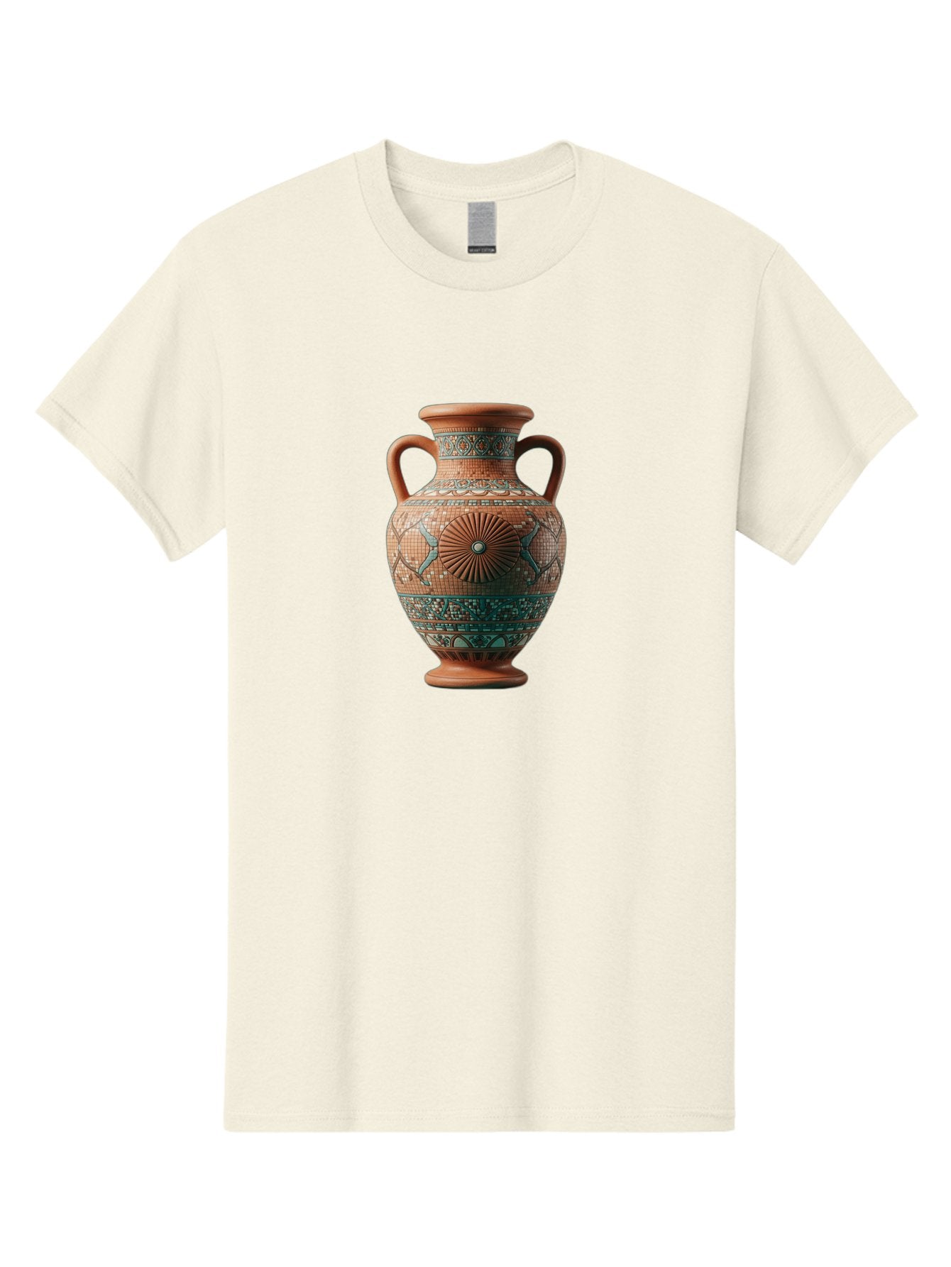 Mosaic-Vase Men'S Graphic Tee, 100% Cotton, Comfortable Casual Summer Wear, Machine Washable, Ancient Greek Vase, Terracotta Pottery, Classical Design, Ornate Patterns, Mosaic Art, Cultural Heritage, Traditional Craftsmanship, Bab023 14