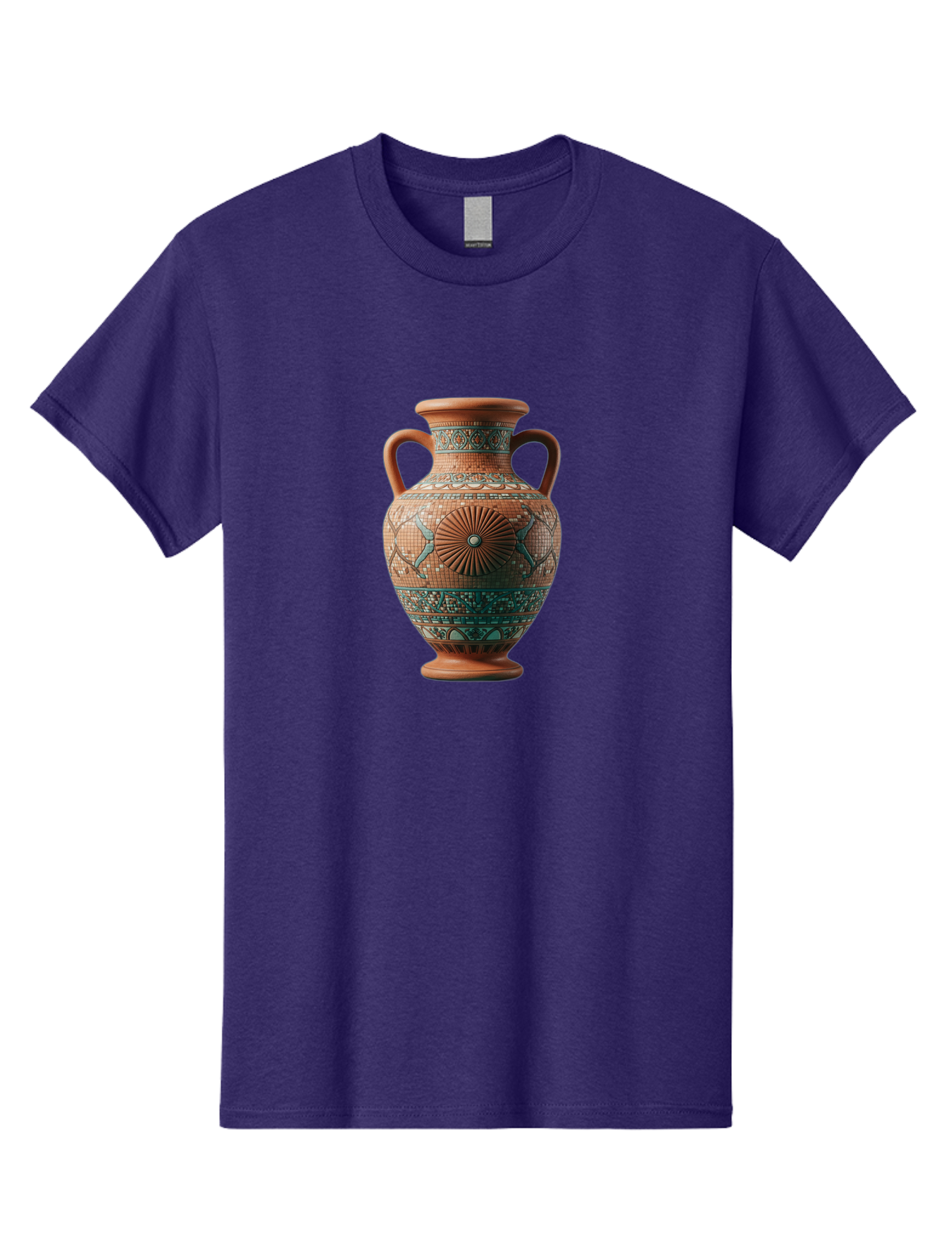 Mosaic-Vase Men'S Graphic Tee, 100% Cotton, Comfortable Casual Summer Wear, Machine Washable, Ancient Greek Vase, Terracotta Pottery, Classical Design, Ornate Patterns, Mosaic Art, Cultural Heritage, Traditional Craftsmanship, Bab023 19