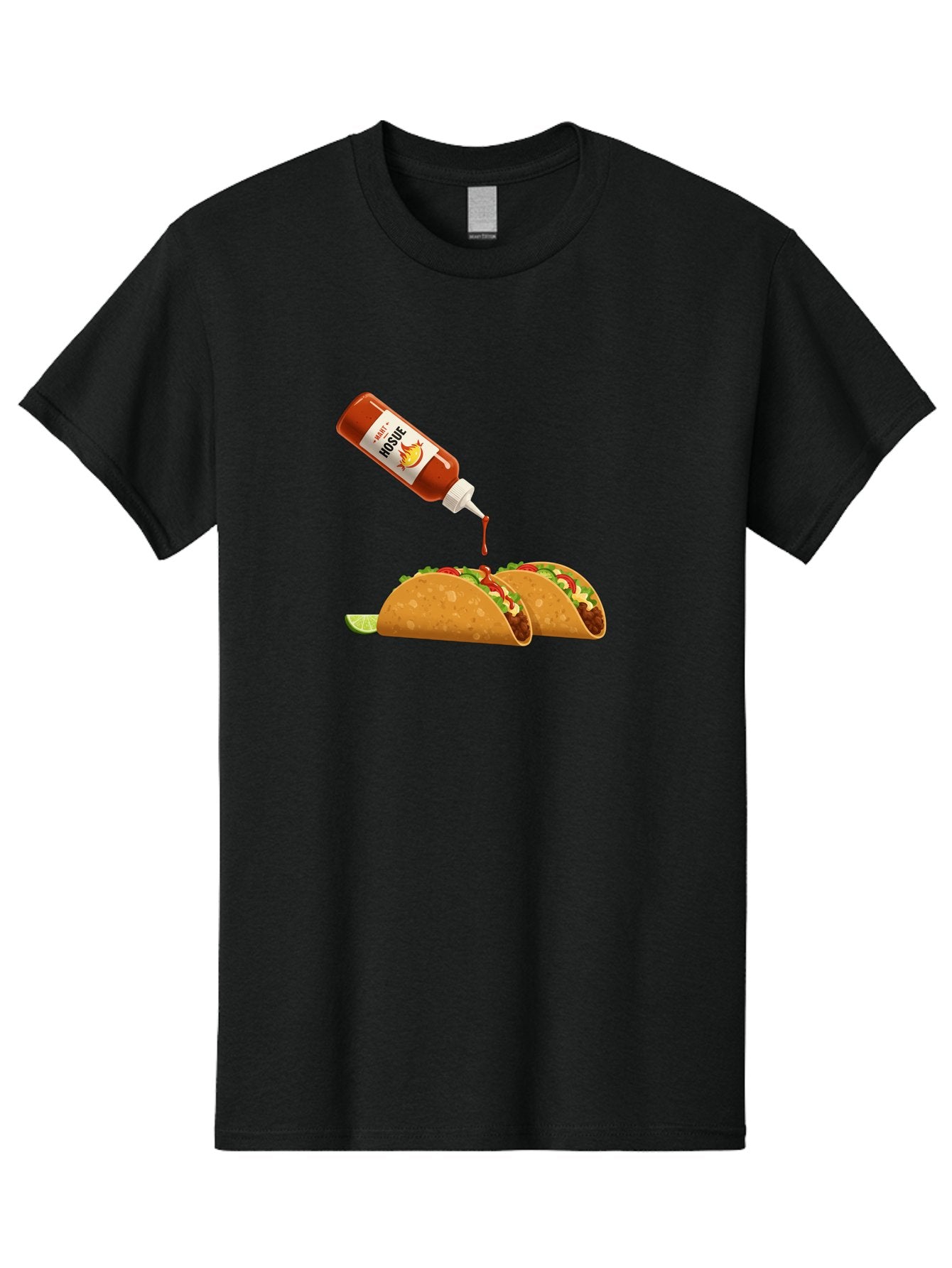 Mosque-Hot-Sauce-Tacos Men'S Graphic Tee, 100% Cotton, Comfortable Casual Summer Wear, Machine Washable, Mexican Cuisine, Tacos With Hot Sauce, Spicy Food, Salsa, Condiments, Mexican Flavors, Taco Toppings, Hot Peppers Bab024