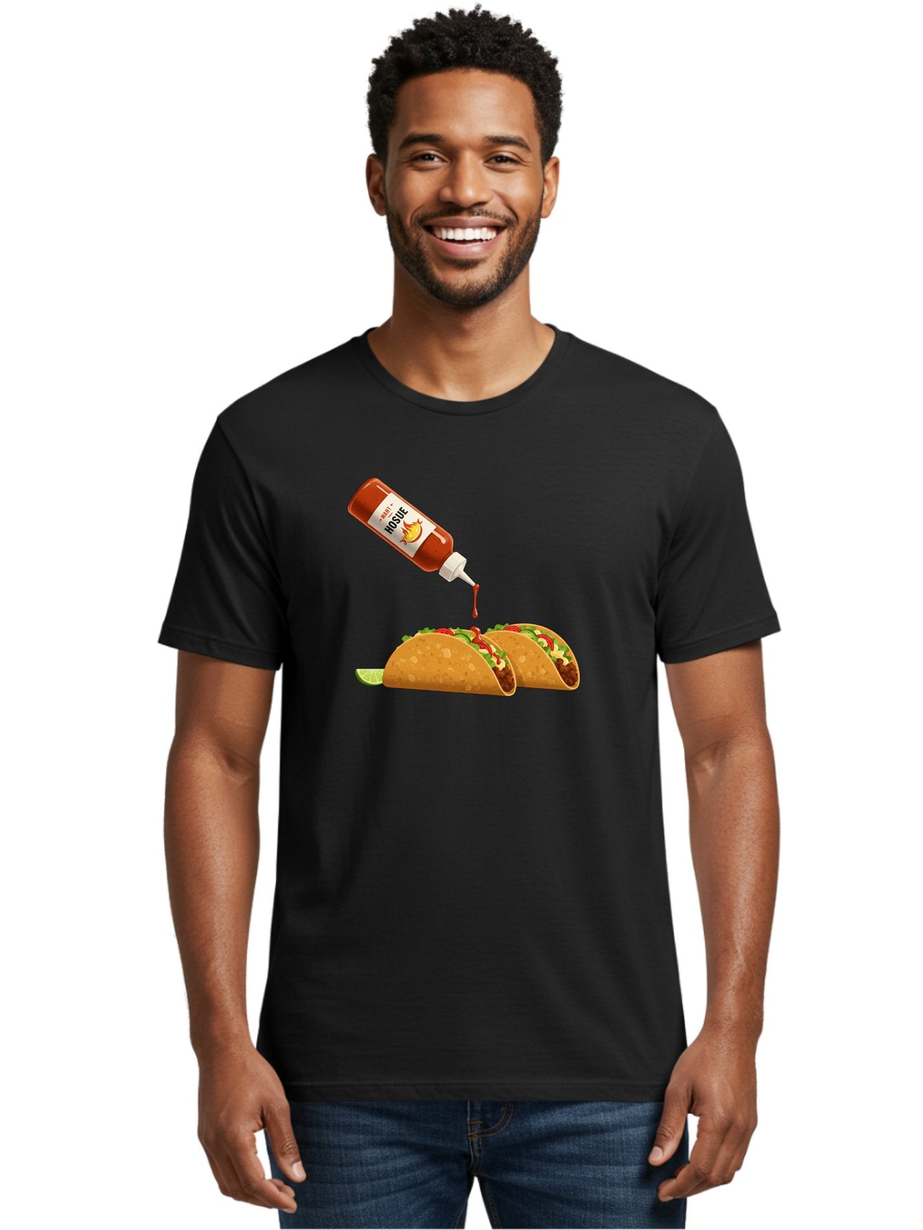 Mosque-Hot-Sauce-Tacos Men'S Graphic Tee, 100% Cotton, Comfortable Casual Summer Wear, Machine Washable, Mexican Cuisine, Tacos With Hot Sauce, Spicy Food, Salsa, Condiments, Mexican Flavors, Taco Toppings, Hot Peppers Bab024 19