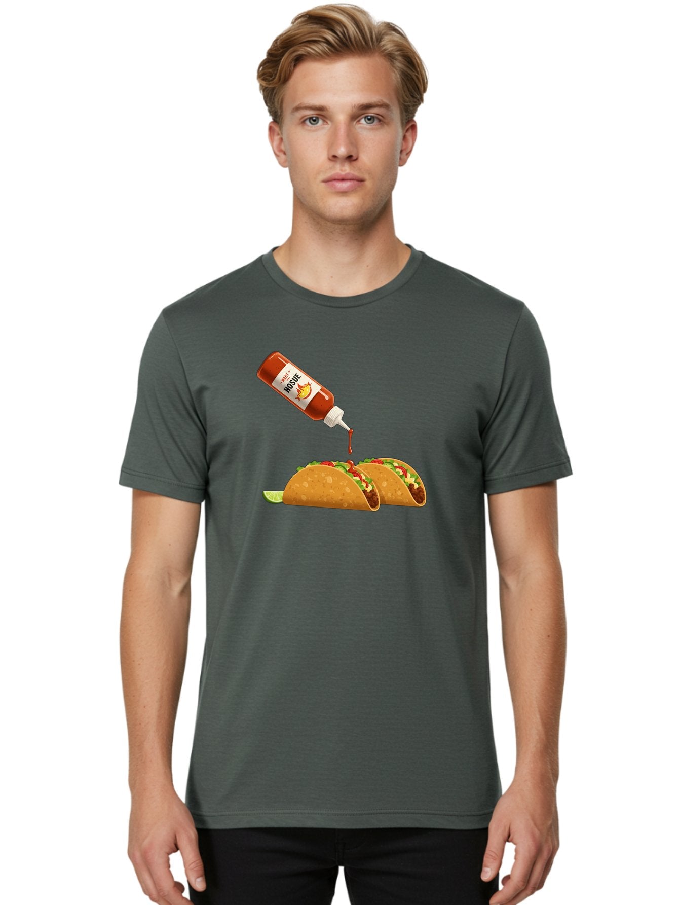 Mosque-Hot-Sauce-Tacos Men'S Graphic Tee, 100% Cotton, Comfortable Casual Summer Wear, Machine Washable, Mexican Cuisine, Tacos With Hot Sauce, Spicy Food, Salsa, Condiments, Mexican Flavors, Taco Toppings, Hot Peppers Bab024 20