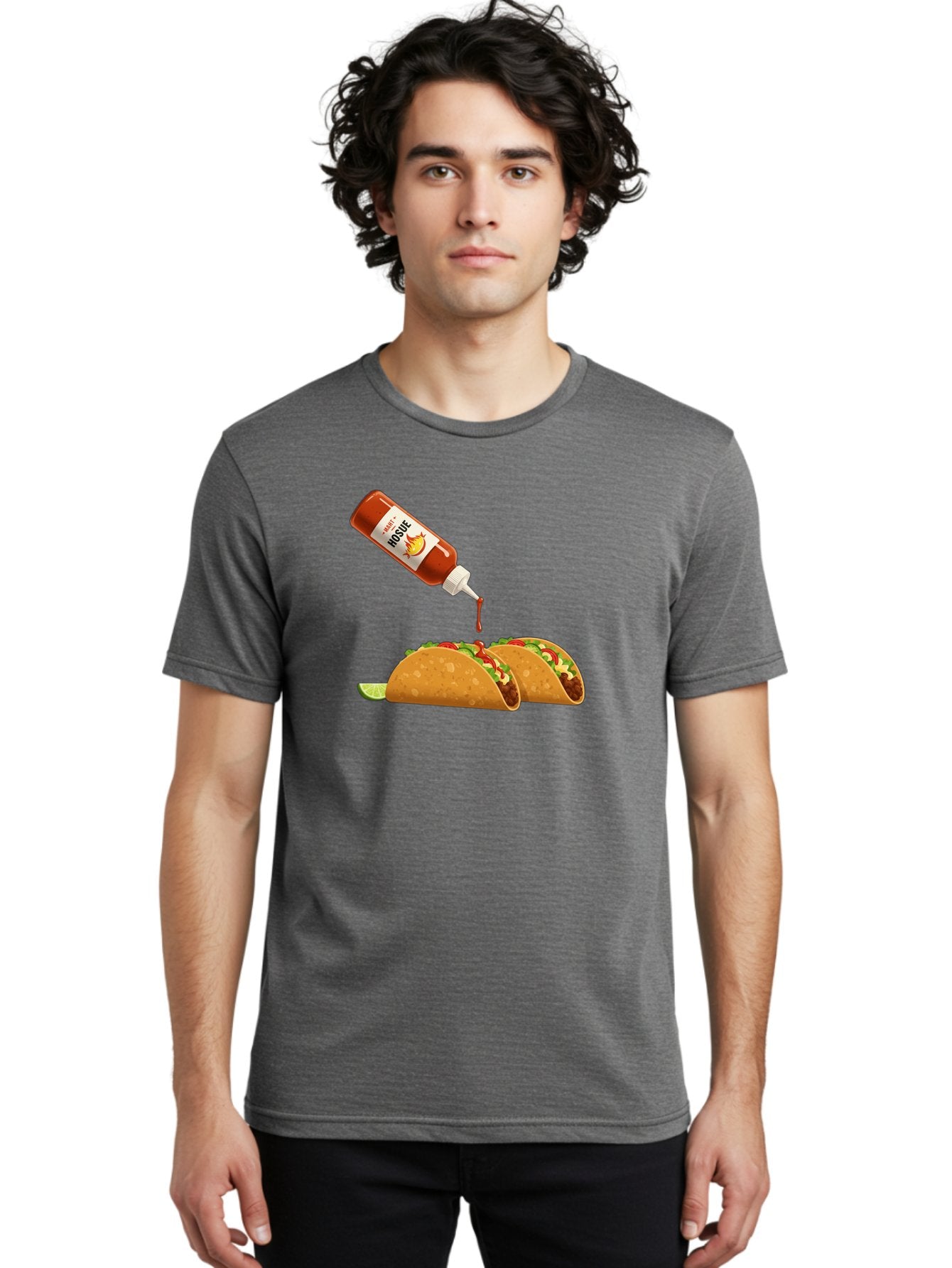 Mosque-Hot-Sauce-Tacos Men'S Graphic Tee, 100% Cotton, Comfortable Casual Summer Wear, Machine Washable, Mexican Cuisine, Tacos With Hot Sauce, Spicy Food, Salsa, Condiments, Mexican Flavors, Taco Toppings, Hot Peppers Bab024 26