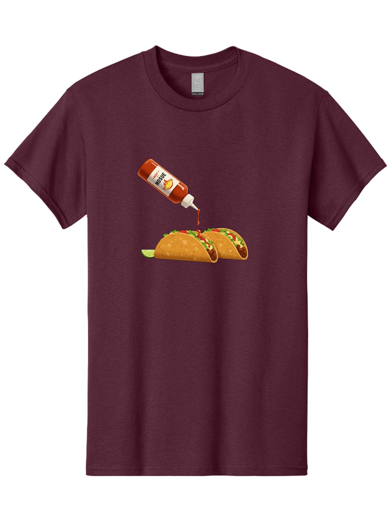 Mosque-Hot-Sauce-Tacos Men'S Graphic Tee, 100% Cotton, Comfortable Casual Summer Wear, Machine Washable, Mexican Cuisine, Tacos With Hot Sauce, Spicy Food, Salsa, Condiments, Mexican Flavors, Taco Toppings, Hot Peppers Bab024 4