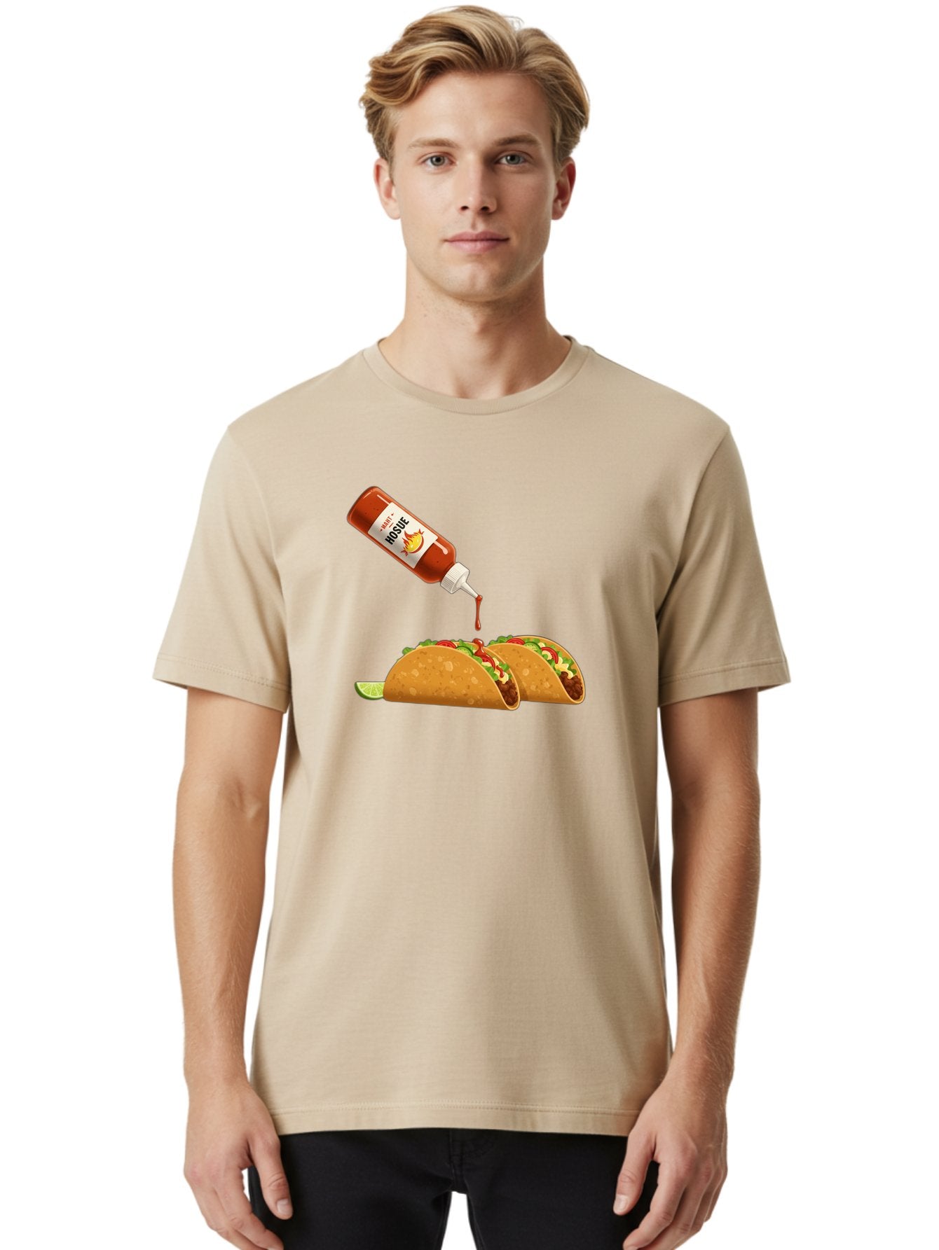Mosque-Hot-Sauce-Tacos Men'S Graphic Tee, 100% Cotton, Comfortable Casual Summer Wear, Machine Washable, Mexican Cuisine, Tacos With Hot Sauce, Spicy Food, Salsa, Condiments, Mexican Flavors, Taco Toppings, Hot Peppers Bab024 21