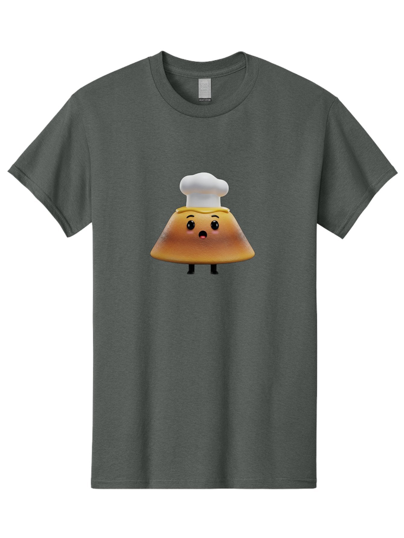 Mushroom-Chef Men'S Graphic Tee, 100% Cotton, Comfortable Casual Summer Wear, Machine Washable, Mango Character, Cartoon Style, Chef Hat, Surprised Face, Fun Illustration, Anthropomorphic Fruit, Cute Design, Food Character, Quirky Animation Bab025 5