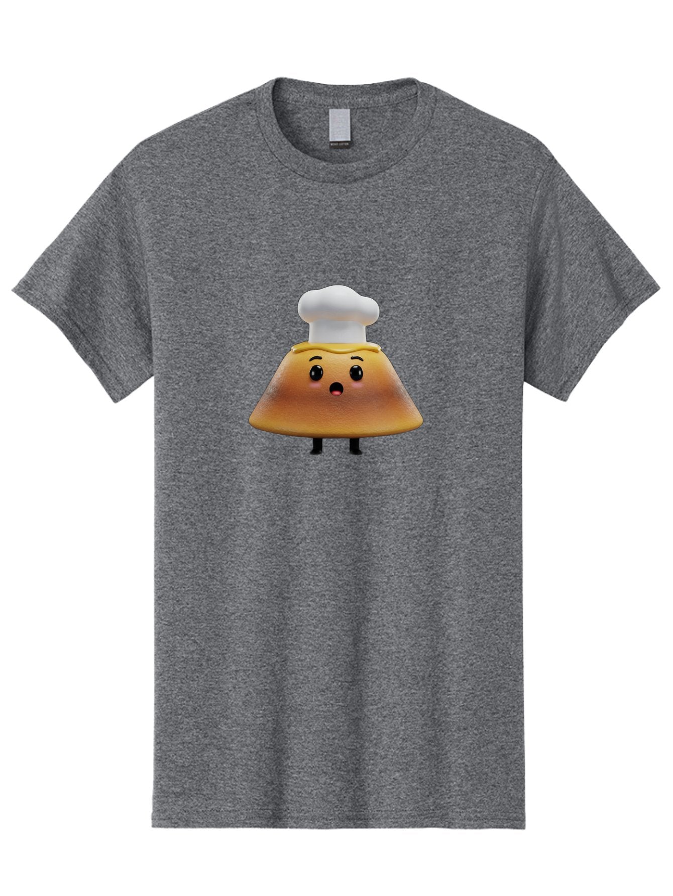 Mushroom-Chef Men'S Graphic Tee, 100% Cotton, Comfortable Casual Summer Wear, Machine Washable, Mango Character, Cartoon Style, Chef Hat, Surprised Face, Fun Illustration, Anthropomorphic Fruit, Cute Design, Food Character, Quirky Animation Bab025 6