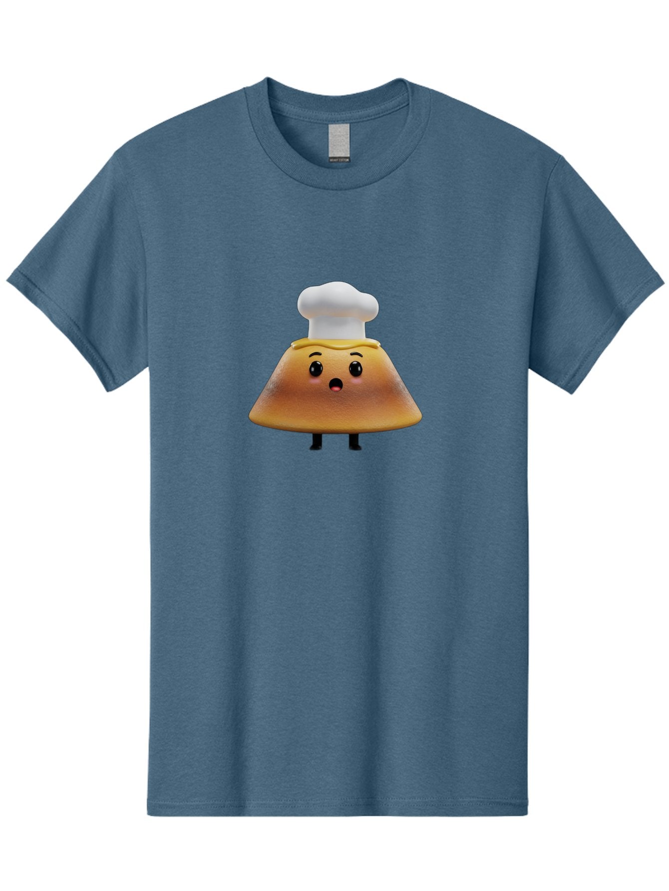 Mushroom-Chef Men'S Graphic Tee, 100% Cotton, Comfortable Casual Summer Wear, Machine Washable, Mango Character, Cartoon Style, Chef Hat, Surprised Face, Fun Illustration, Anthropomorphic Fruit, Cute Design, Food Character, Quirky Animation Bab025