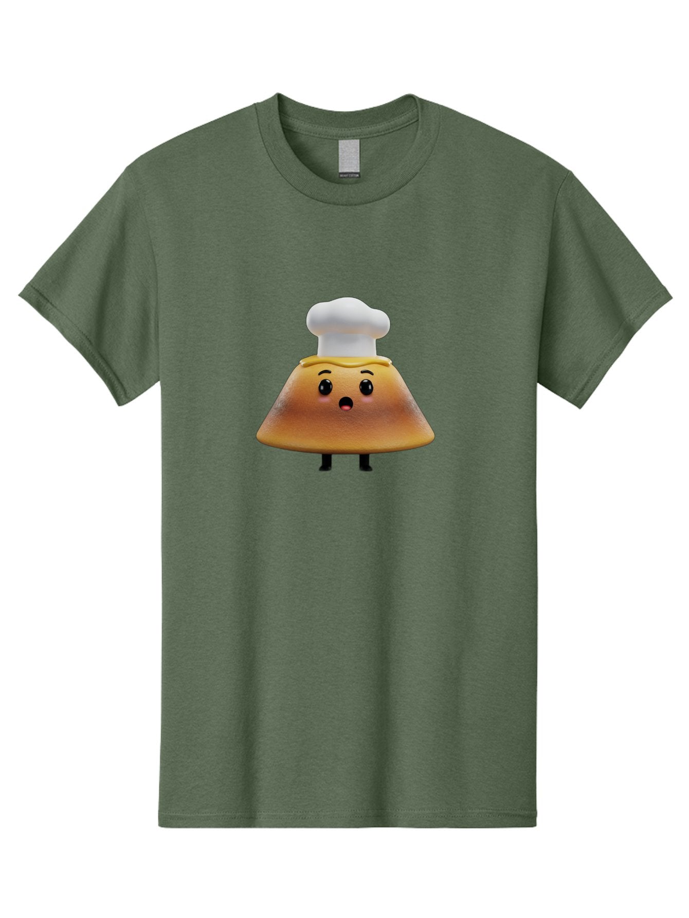 Mushroom-Chef Men'S Graphic Tee, 100% Cotton, Comfortable Casual Summer Wear, Machine Washable, Mango Character, Cartoon Style, Chef Hat, Surprised Face, Fun Illustration, Anthropomorphic Fruit, Cute Design, Food Character, Quirky Animation Bab025 11