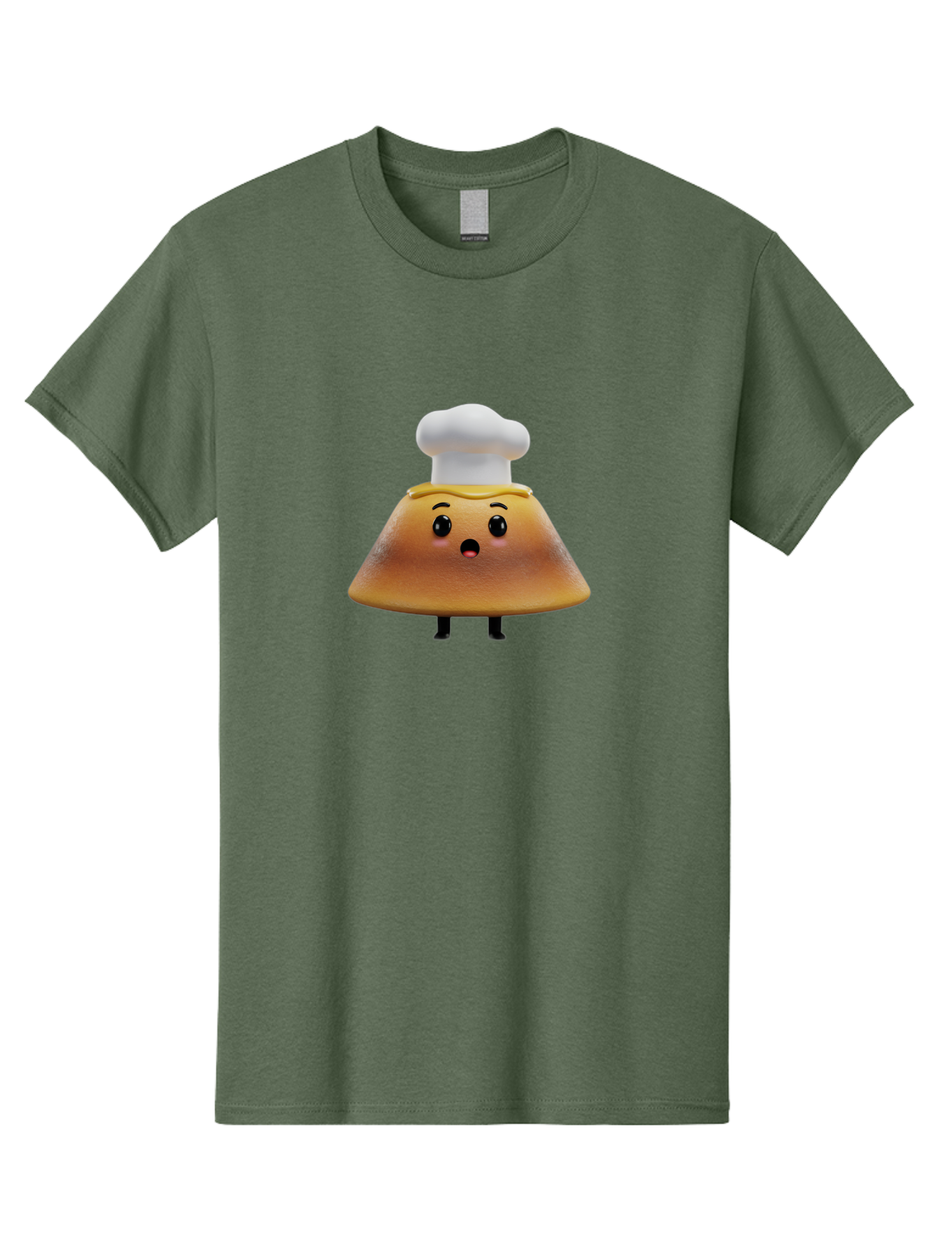 Mushroom-Chef Men'S Graphic Tee, 100% Cotton, Comfortable Casual Summer Wear, Machine Washable, Mango Character, Cartoon Style, Chef Hat, Surprised Face, Fun Illustration, Anthropomorphic Fruit, Cute Design, Food Character, Quirky Animation Bab025 7