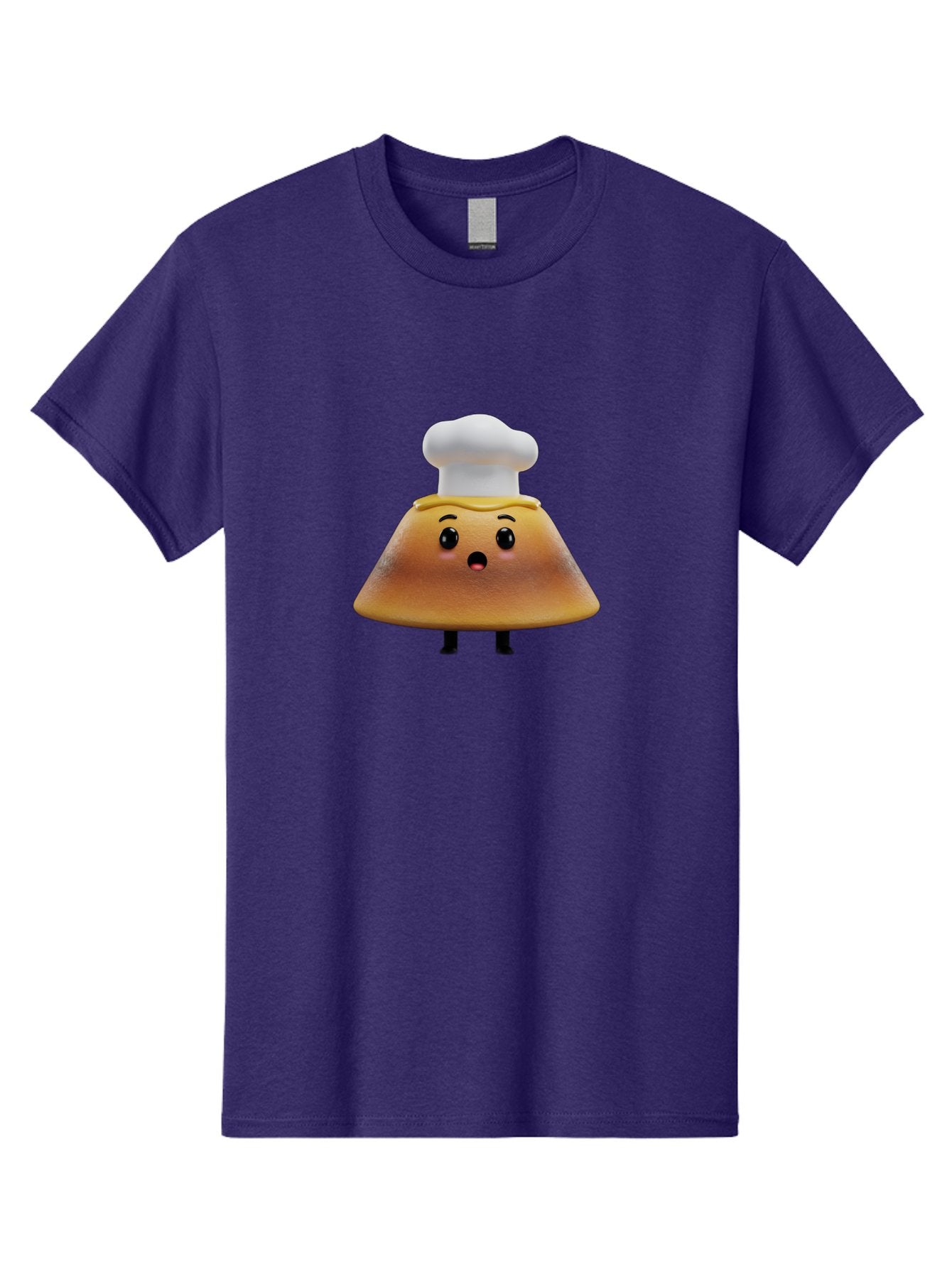 Mushroom-Chef Men'S Graphic Tee, 100% Cotton, Comfortable Casual Summer Wear, Machine Washable, Mango Character, Cartoon Style, Chef Hat, Surprised Face, Fun Illustration, Anthropomorphic Fruit, Cute Design, Food Character, Quirky Animation Bab025 14