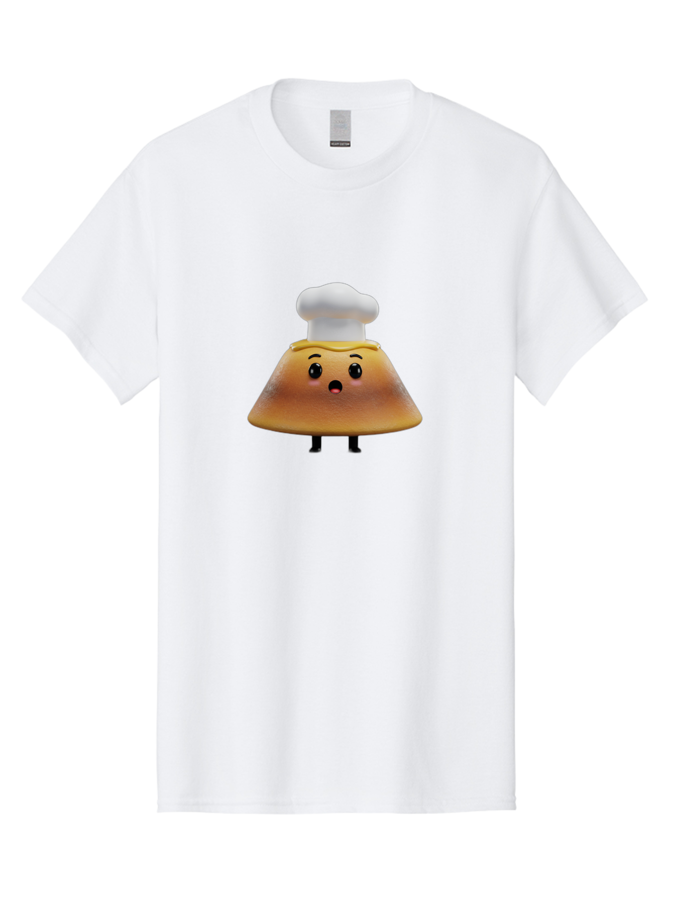 Mushroom-Chef Men'S Graphic Tee, 100% Cotton, Comfortable Casual Summer Wear, Machine Washable, Mango Character, Cartoon Style, Chef Hat, Surprised Face, Fun Illustration, Anthropomorphic Fruit, Cute Design, Food Character, Quirky Animation Bab025 17