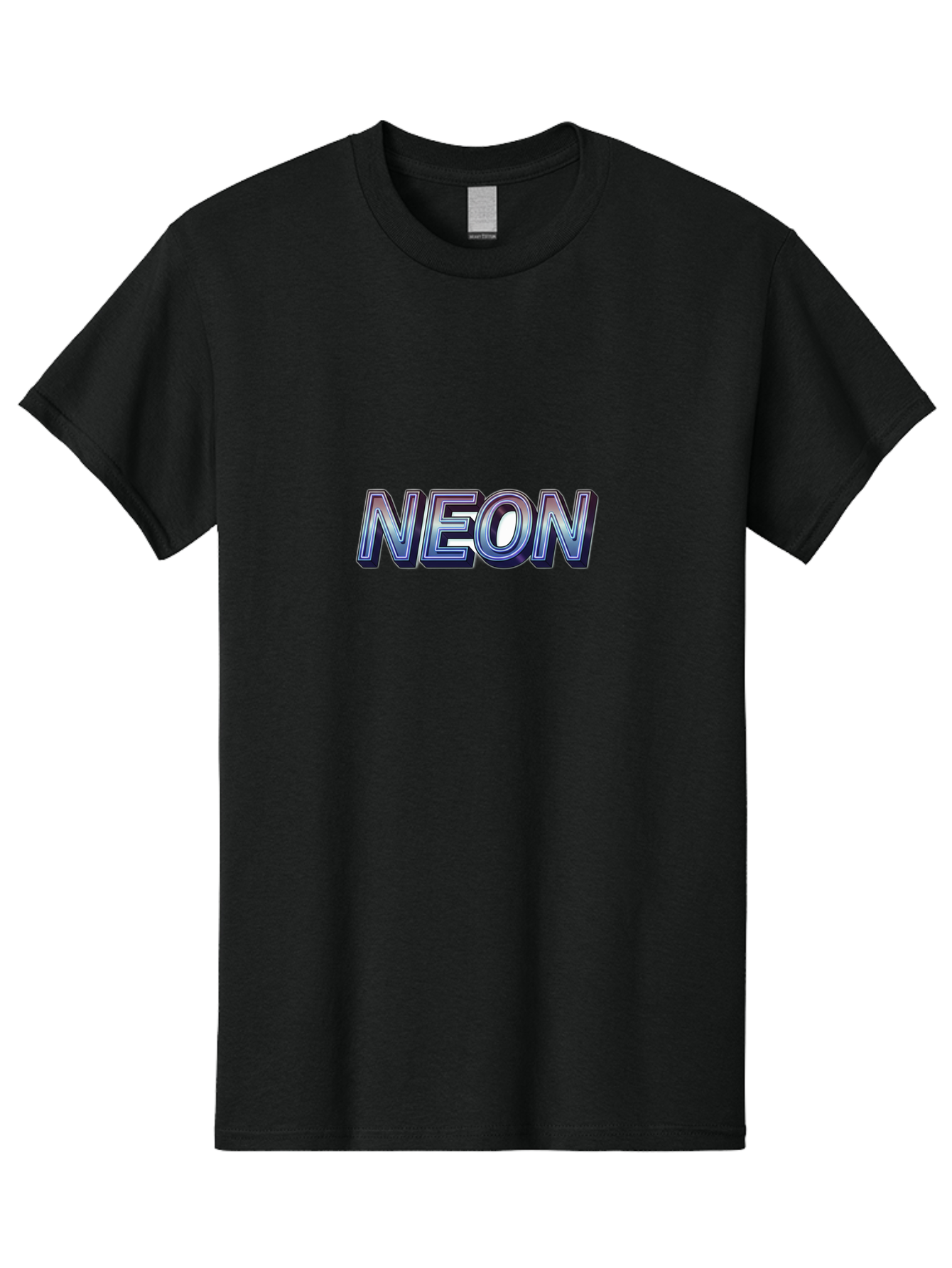 Neon Men'S Graphic Tee, 100% Cotton, Comfortable Casual Summer Wear, Machine Washable, Neon Sign, Glowing Letters, Futuristic Design, Vibrant Colors, Chrome Effect, Modern Aesthetic, Nightlife Inspiration, Urban Style, Bold Typography Bab029 13