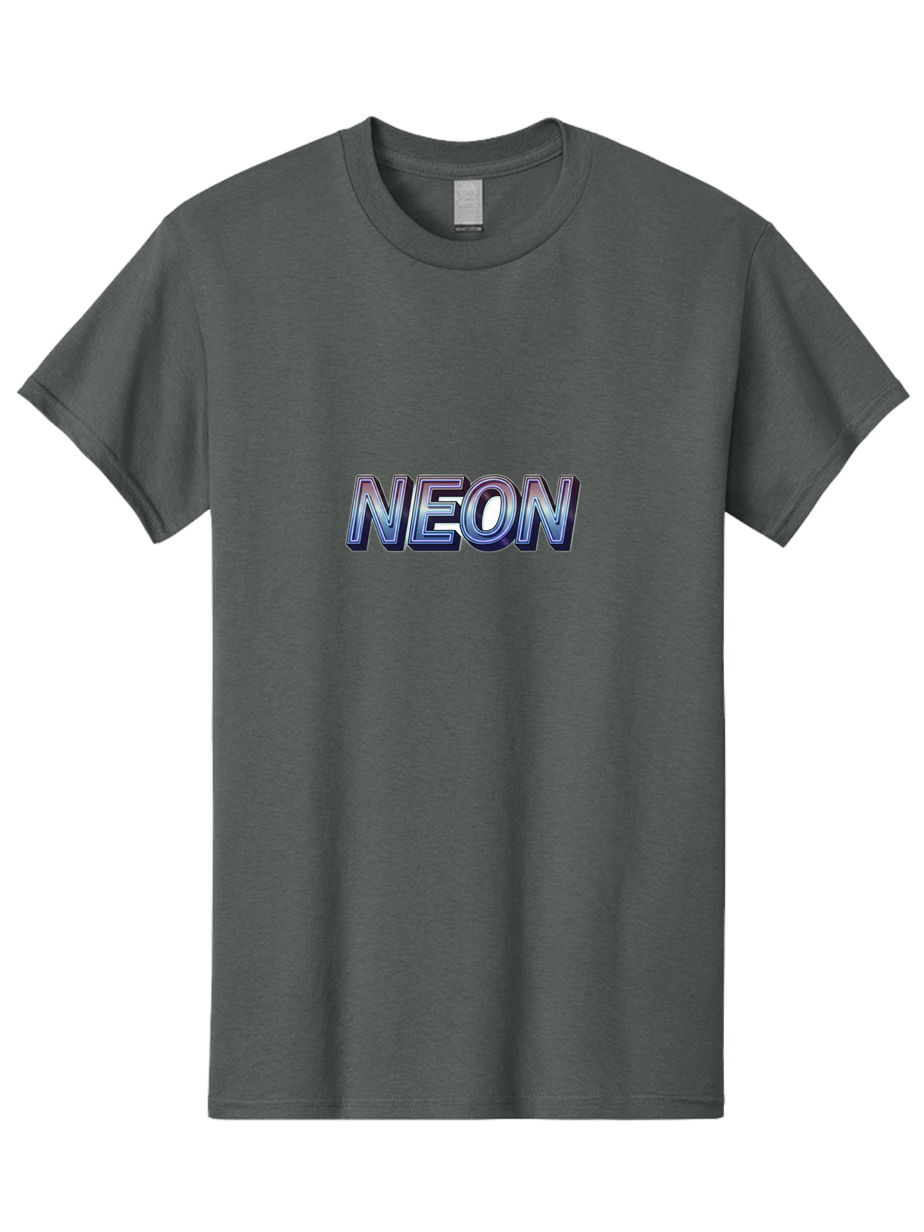 Neon Men'S Graphic Tee, 100% Cotton, Comfortable Casual Summer Wear, Machine Washable, Neon Sign, Glowing Letters, Futuristic Design, Vibrant Colors, Chrome Effect, Modern Aesthetic, Nightlife Inspiration, Urban Style, Bold Typography Bab029 5