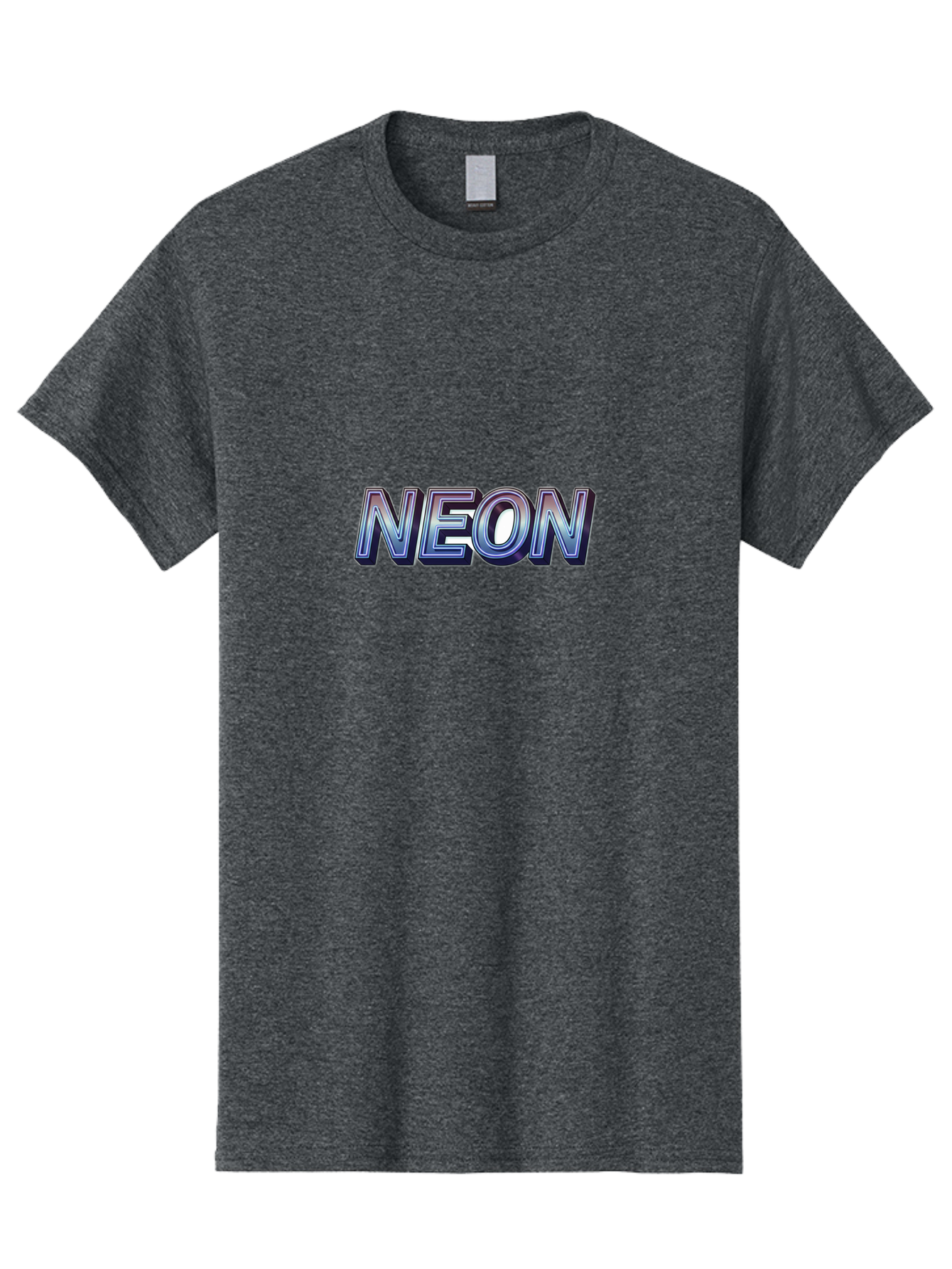 Neon Men'S Graphic Tee, 100% Cotton, Comfortable Casual Summer Wear, Machine Washable, Neon Sign, Glowing Letters, Futuristic Design, Vibrant Colors, Chrome Effect, Modern Aesthetic, Nightlife Inspiration, Urban Style, Bold Typography Bab029 21