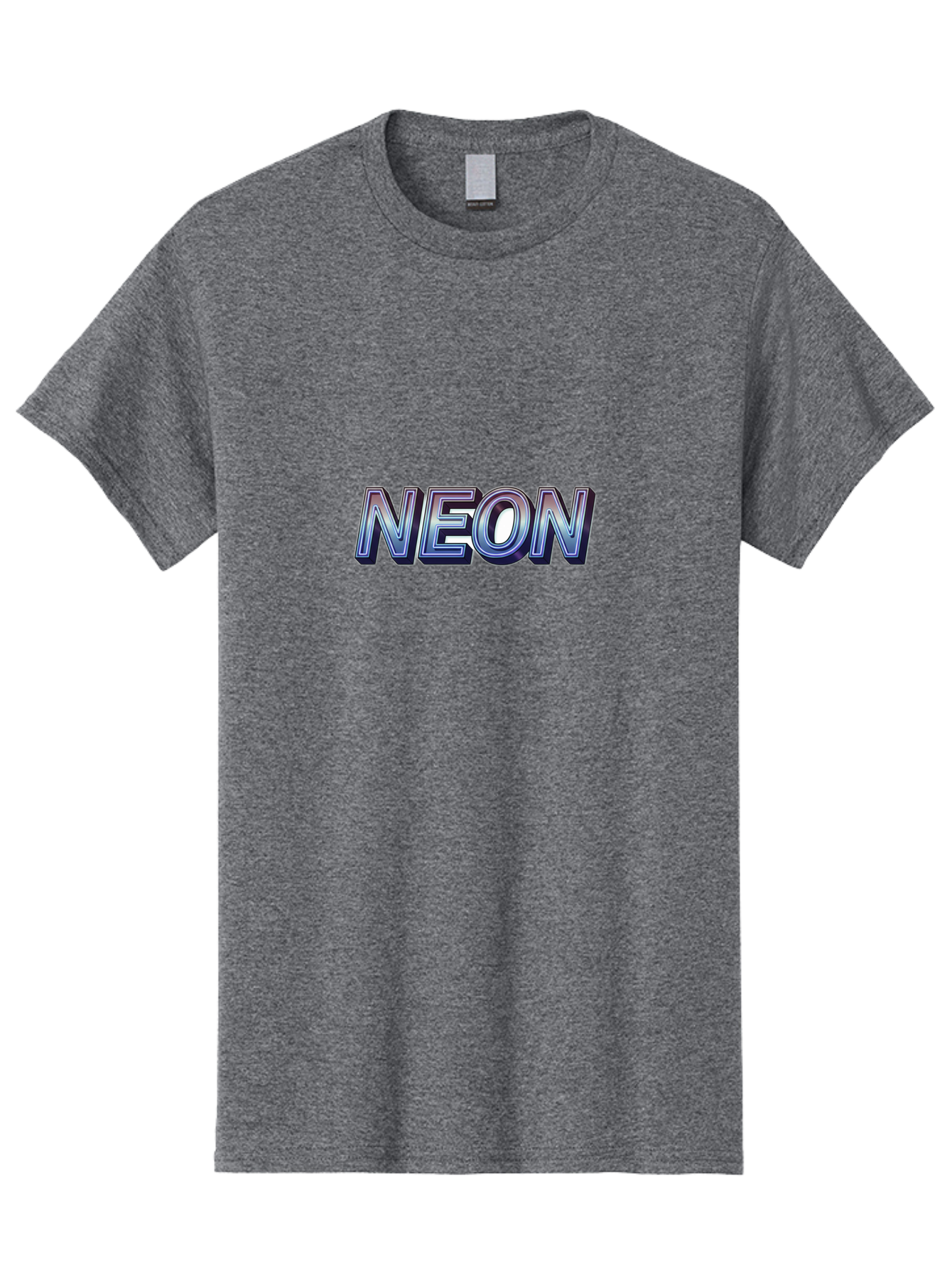 Neon Men'S Graphic Tee, 100% Cotton, Comfortable Casual Summer Wear, Machine Washable, Neon Sign, Glowing Letters, Futuristic Design, Vibrant Colors, Chrome Effect, Modern Aesthetic, Nightlife Inspiration, Urban Style, Bold Typography Bab029 7