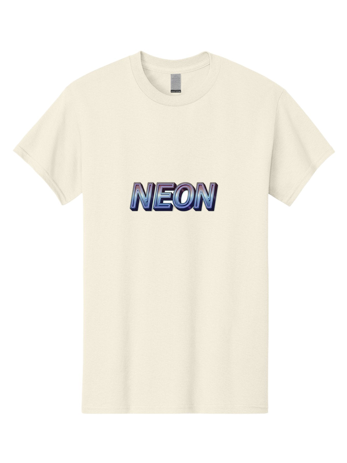 Neon Men'S Graphic Tee, 100% Cotton, Comfortable Casual Summer Wear, Machine Washable, Neon Sign, Glowing Letters, Futuristic Design, Vibrant Colors, Chrome Effect, Modern Aesthetic, Nightlife Inspiration, Urban Style, Bold Typography Bab029 13