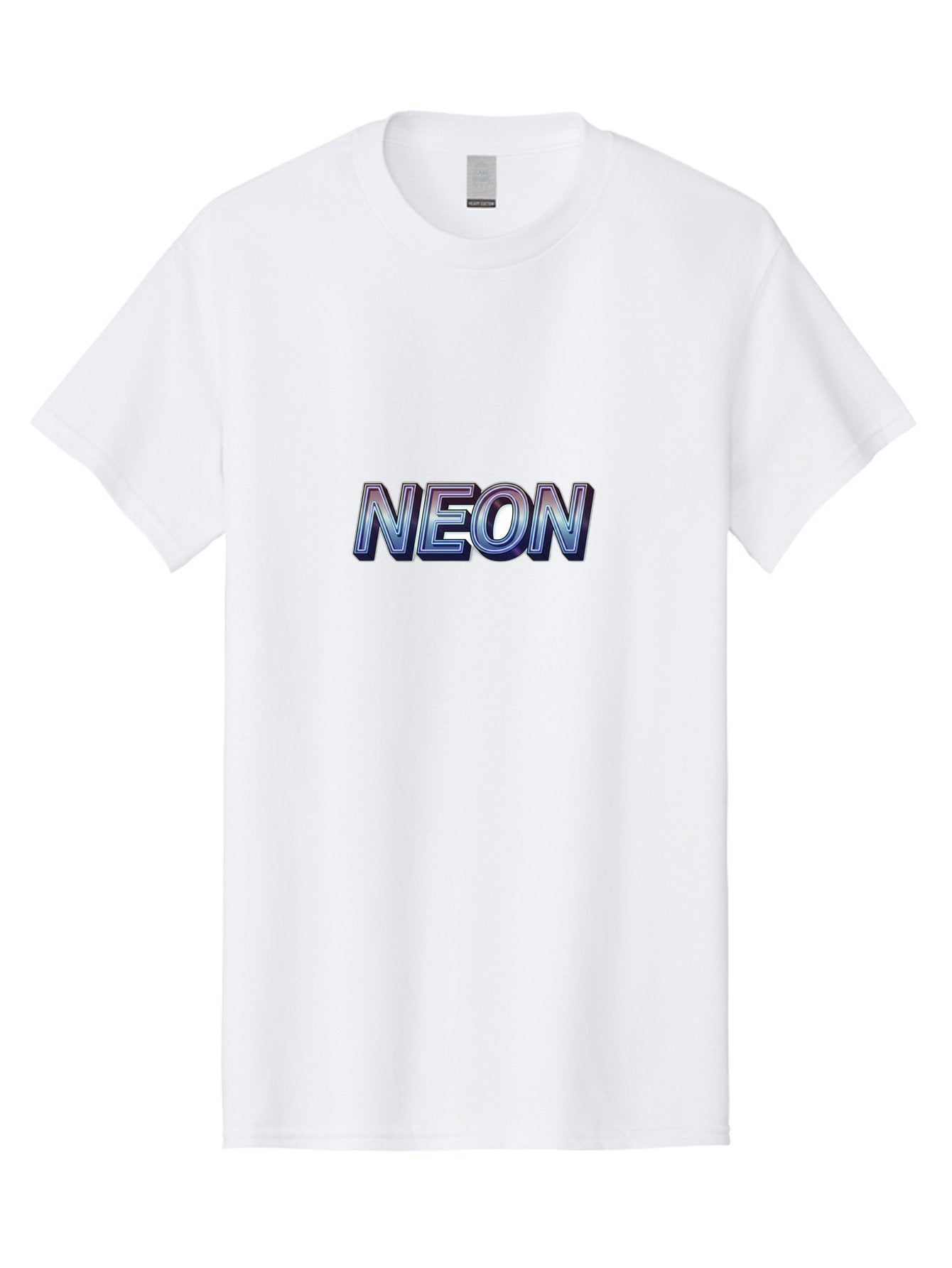Neon Men'S Graphic Tee, 100% Cotton, Comfortable Casual Summer Wear, Machine Washable, Neon Sign, Glowing Letters, Futuristic Design, Vibrant Colors, Chrome Effect, Modern Aesthetic, Nightlife Inspiration, Urban Style, Bold Typography Bab029 5