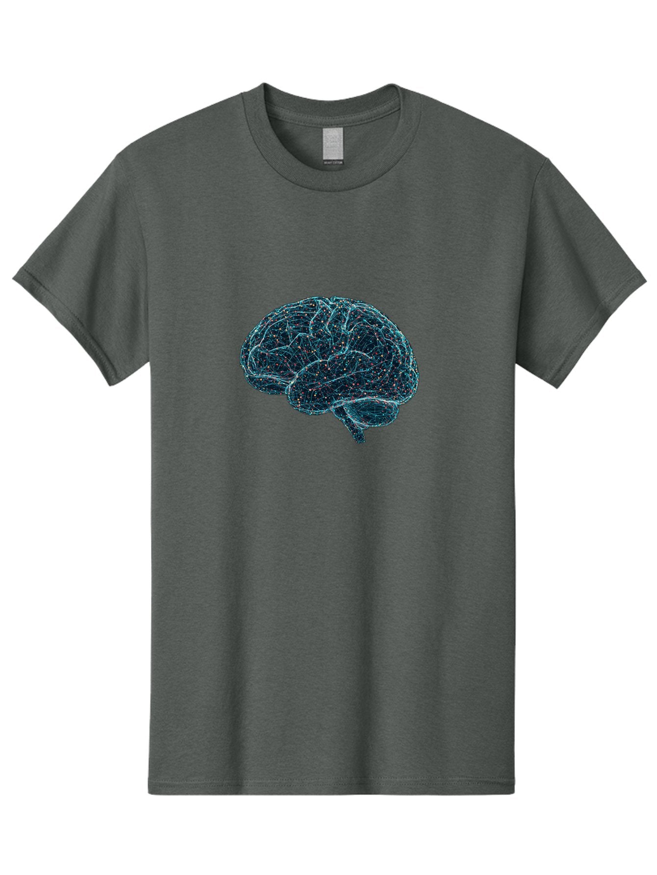 Network-Brain Men'S Graphic Tee, 100% Cotton, Comfortable Casual Summer Wear, Machine Washable, Human Brain, Neurological Connections, Complex Neural Networks, Futuristic Illustration, Science Fiction, Cognitive Function, Brain Activity, Bab031 6
